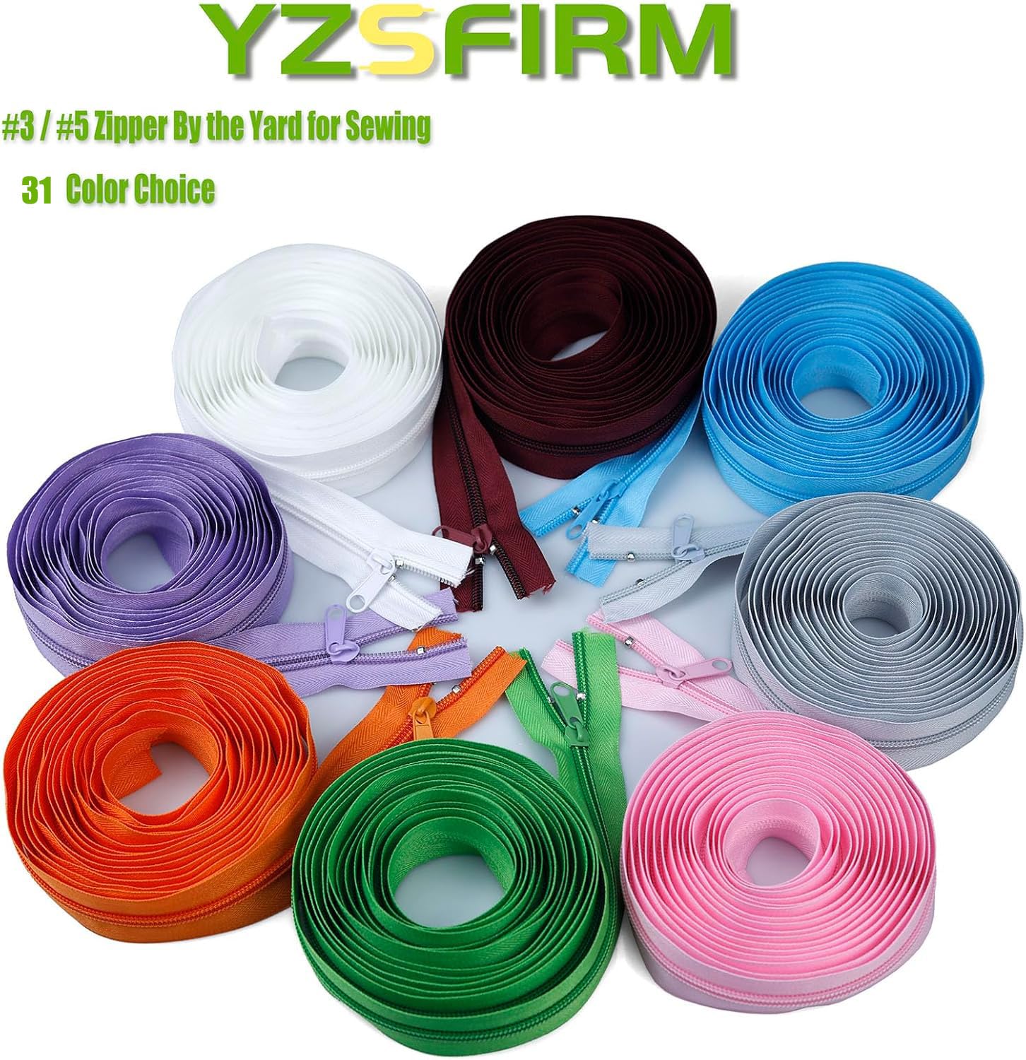 Discturnkey #10 Nylon-Spiralreißverschluss Auf Rolle – 9,1 M Lang, Inkl. 20 Schieber, Für DIY & Näherei