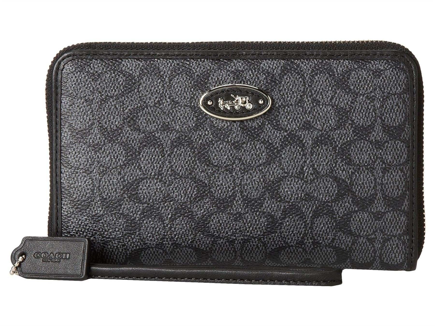 New Authentic Coach Embossed Textured Leather Universal Phone 