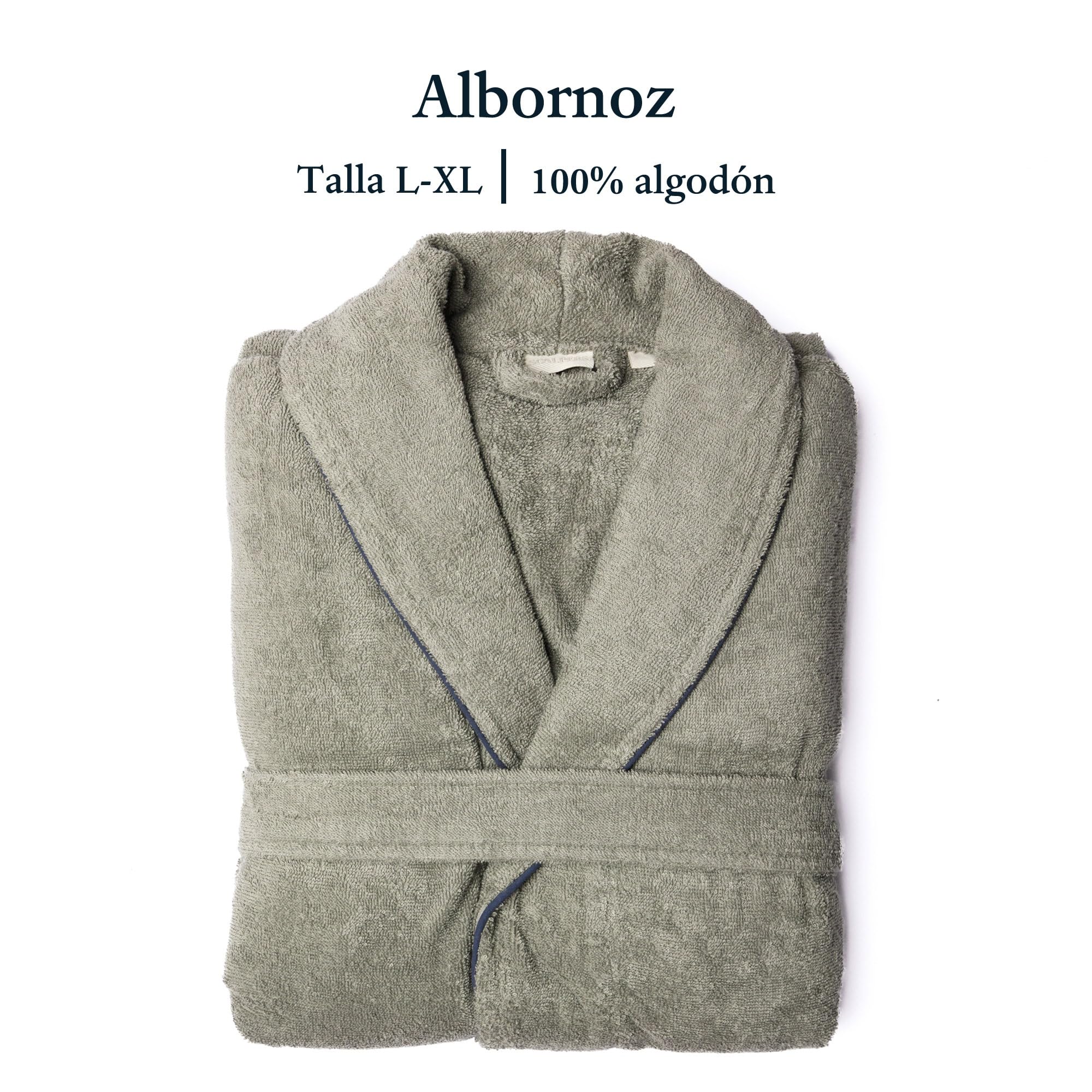 Scalpers Home Albornoz liso con ribete y detalle bordado 100% Algodón