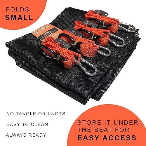 Miniatura 7 de Cubierta de carga de red de carga resistente para camión y remolque, malla resistente antidesgarros, anillos en D de metal + correas, grande, 8.75 x