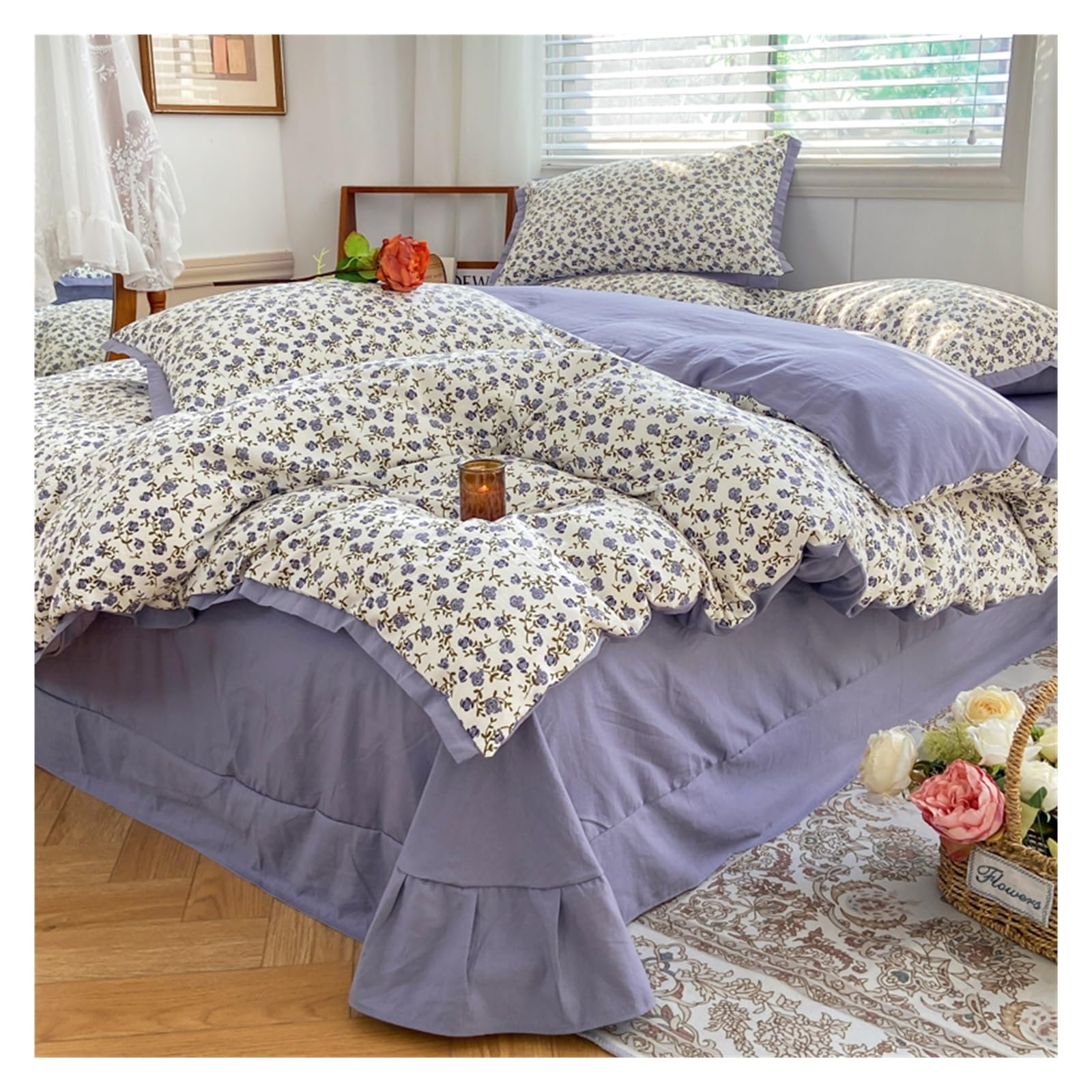 Housse de couette microfibre lavée : parure anti-plis pour renouveler votre literie