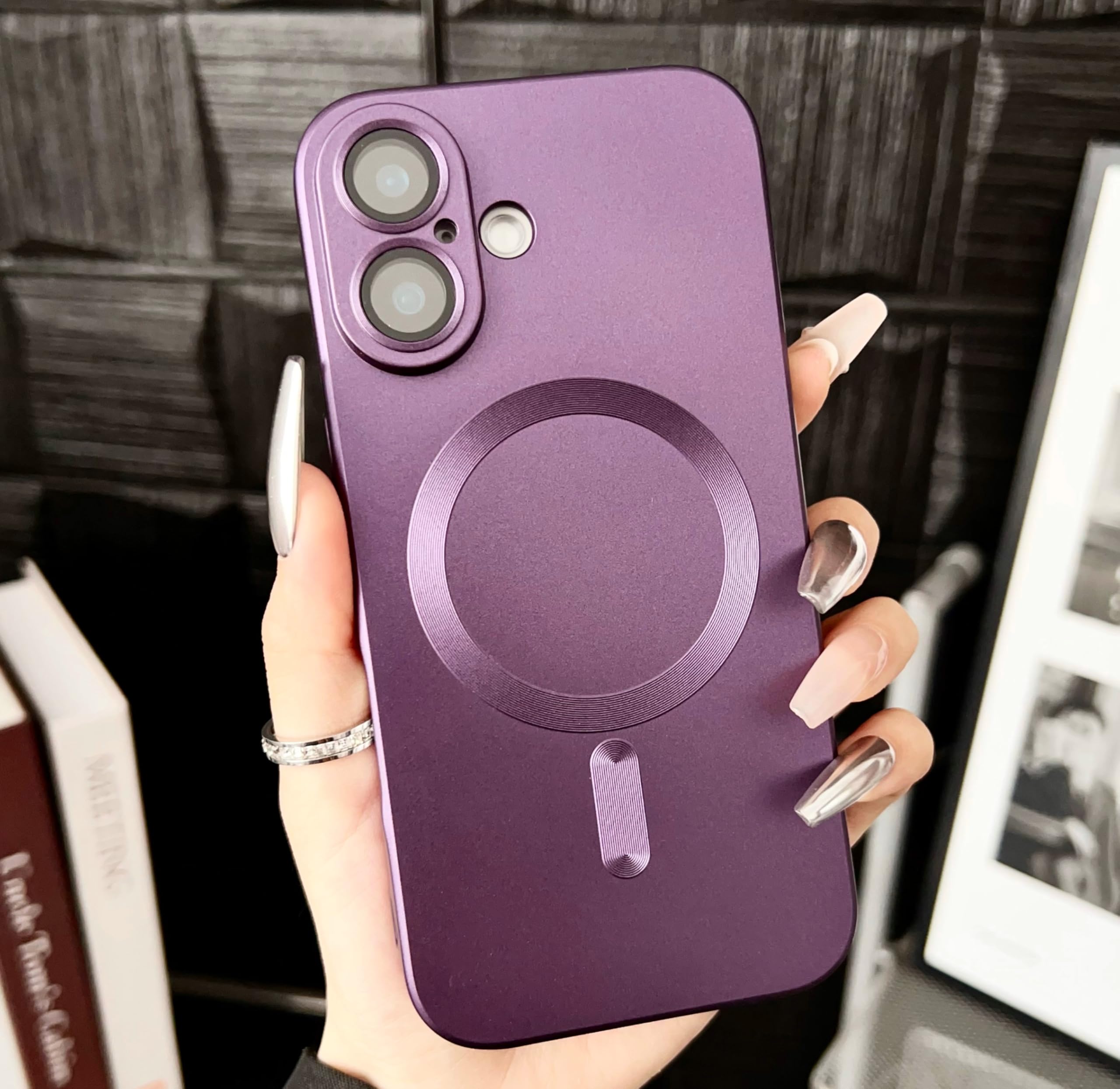 Étui de chargement magnétique iPhone 16 Pro Max violet mat