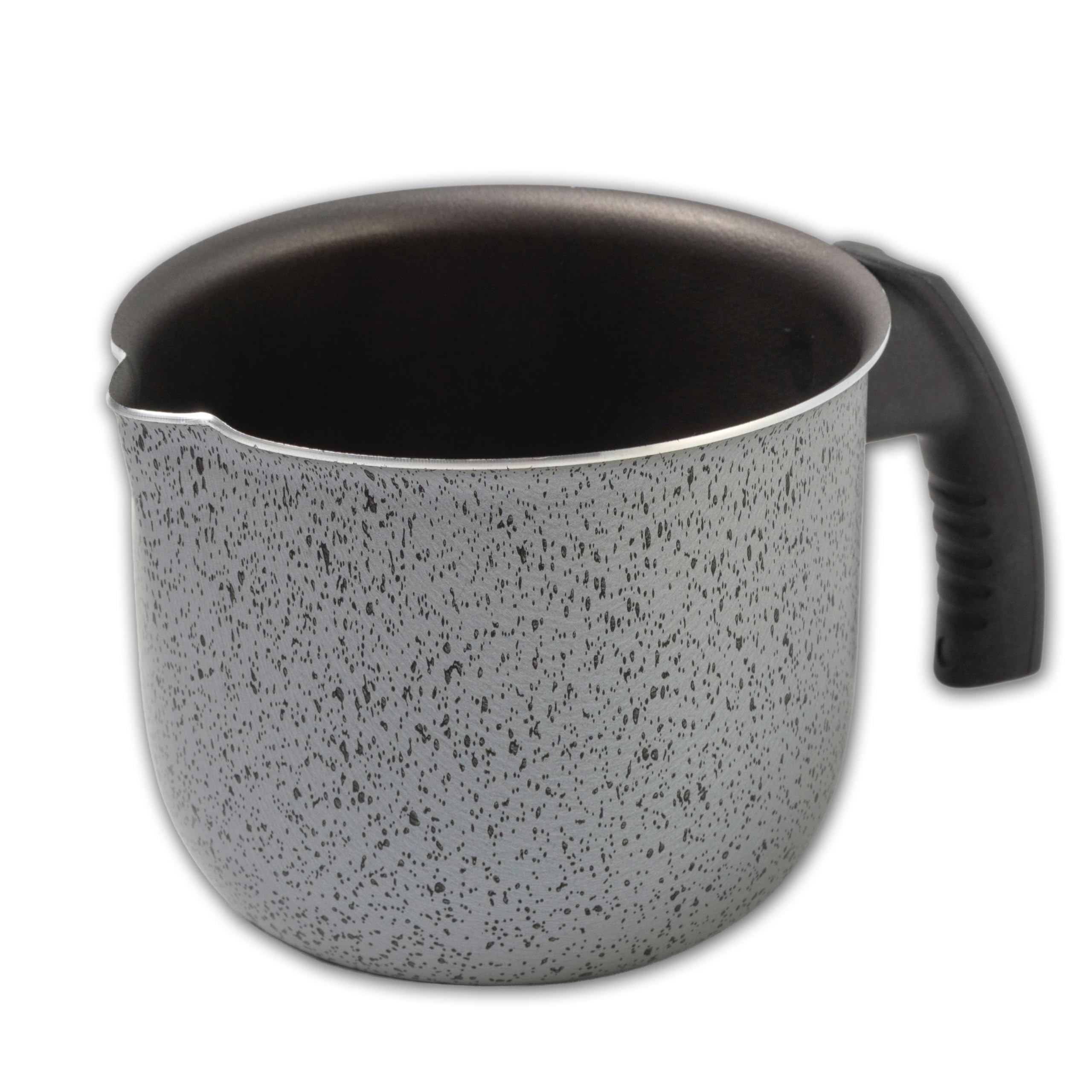 IPEA Bollilatte in Alluminio effetto Granito per Fornelli a Gas – 12 CM - Pentolino per Latte, Caffè e Cucina – Antiaderente con Manico Ergonomico –– Pentolino da Cucina Compatto - NO INDUZIONE