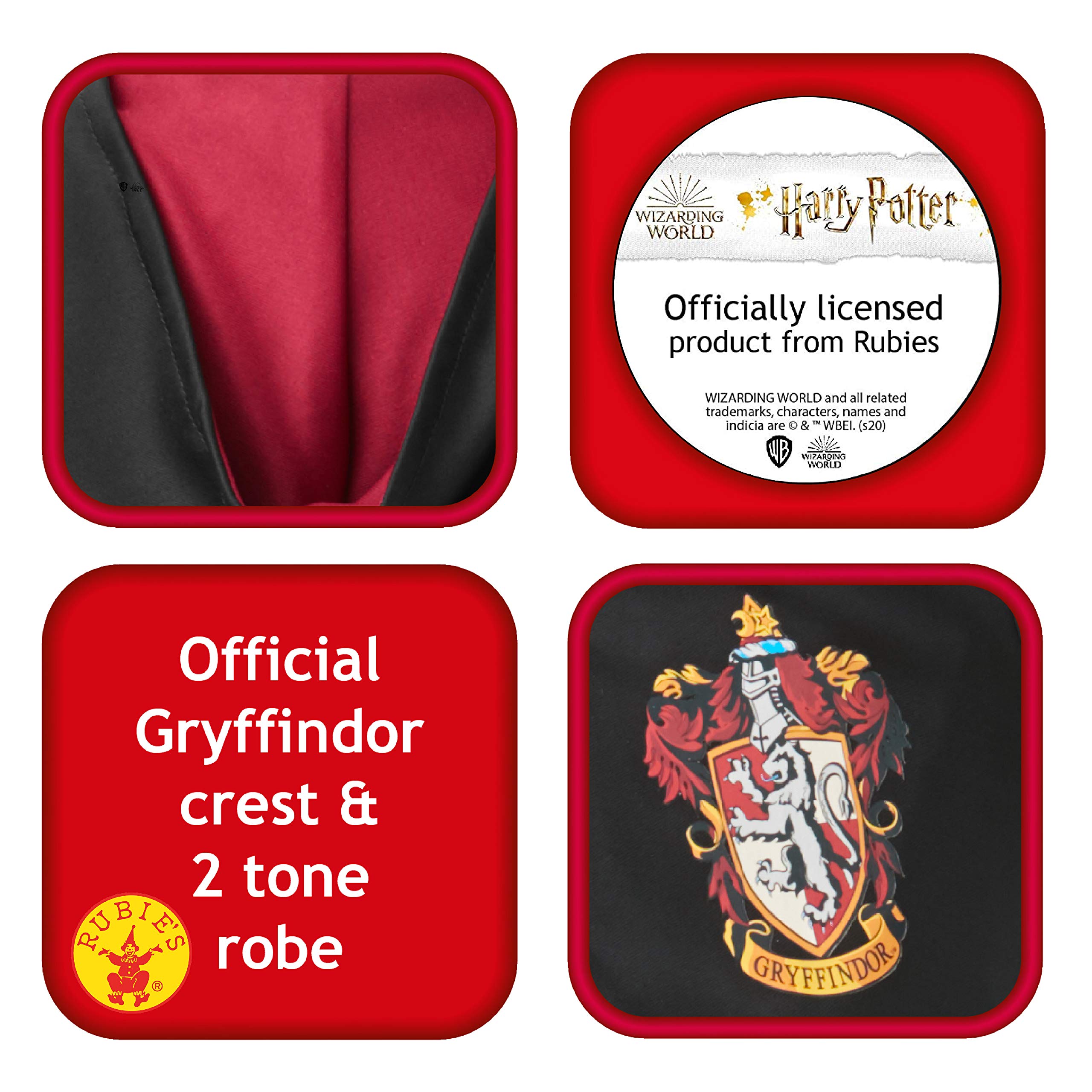 Rubies Costume Harry Potter Deluxe per Bambino e Bambina, Licenza Ufficial, Tunica con Cappuccio, Unisex, Gryffindor