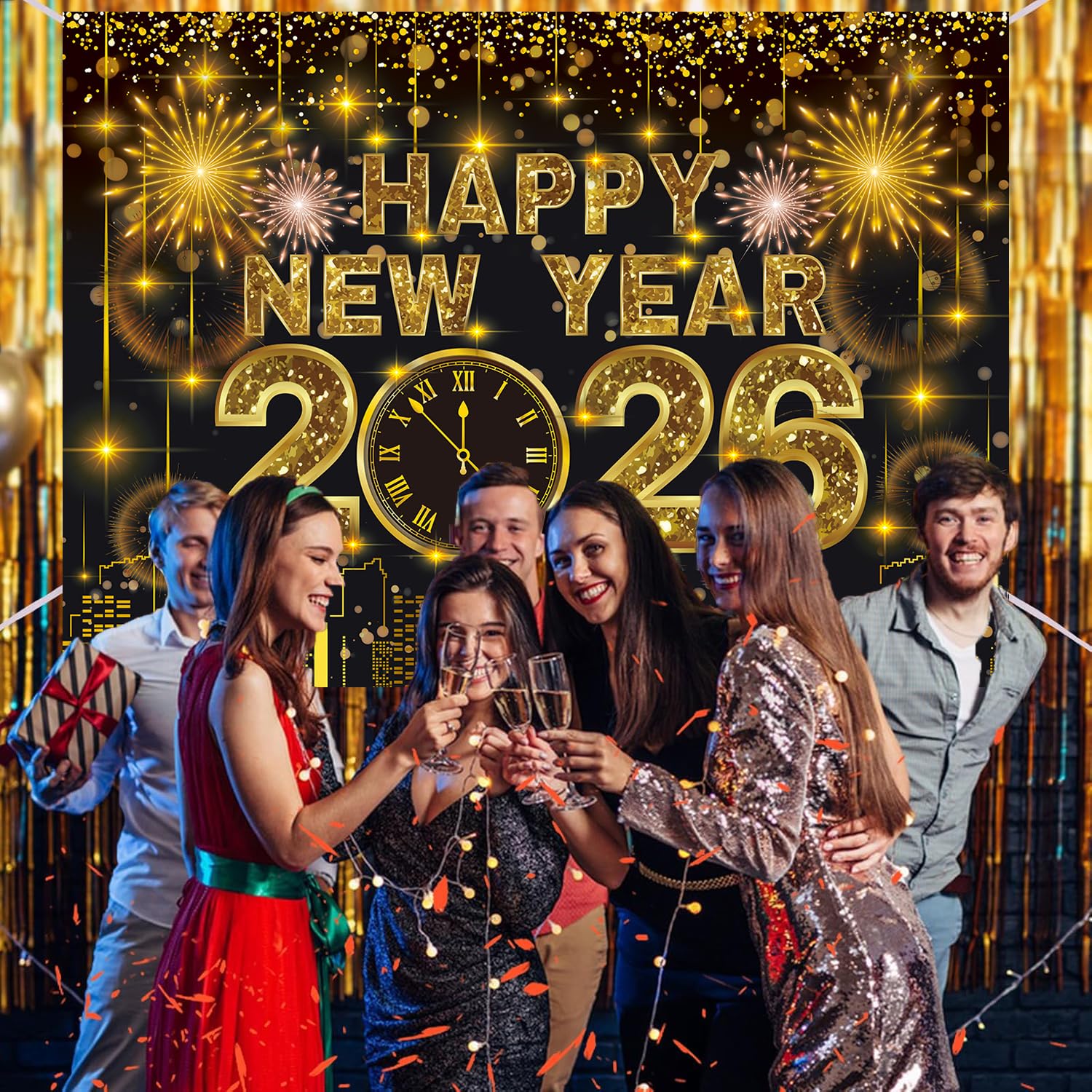 Fond De Bonne Année 2026 Avec Feux D'artifice Et Lumières