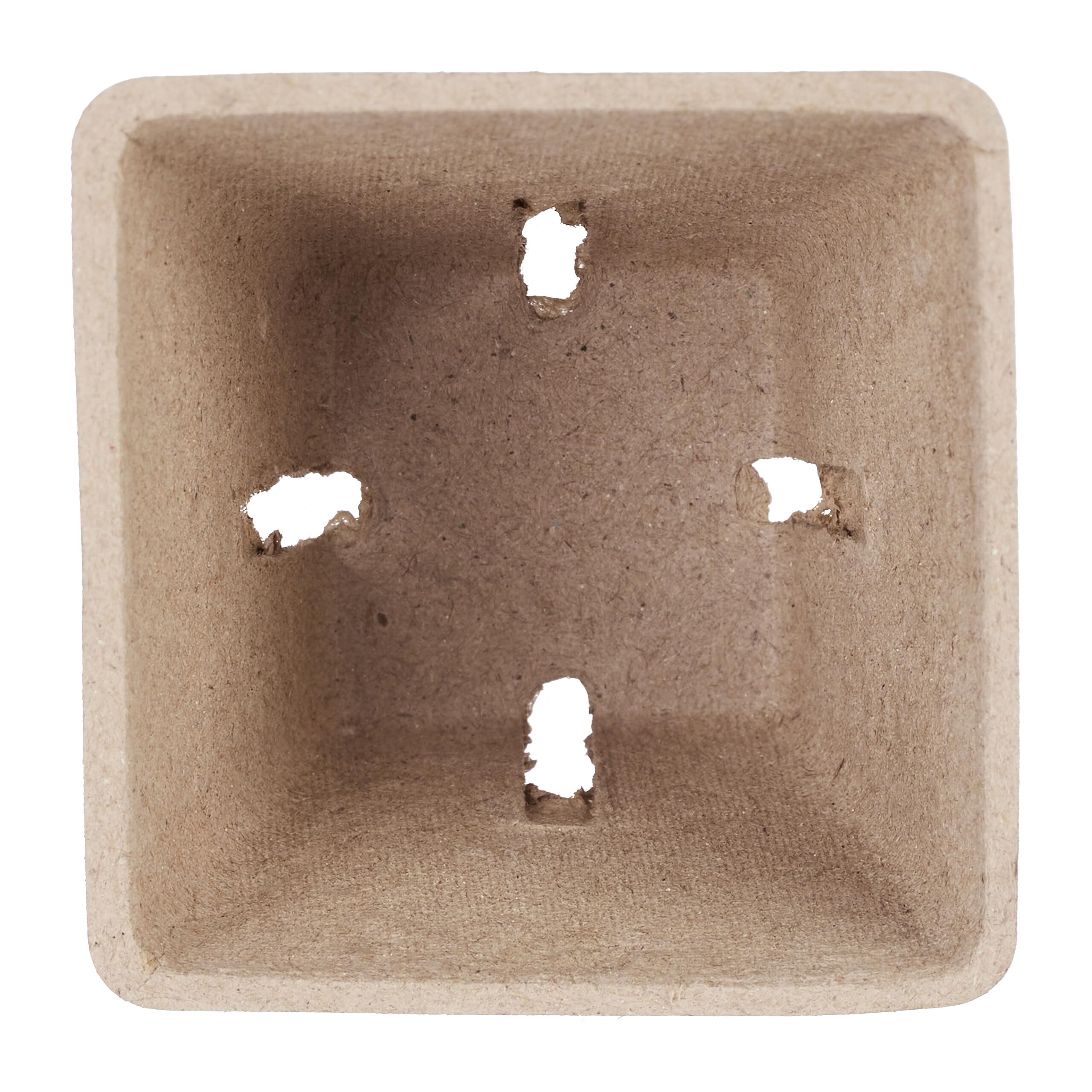 Relaxdays Set 120 Semilleros, Incluye Herramientas, Biodegradables, Macetas de Cultivo, 5,5 x 6 x 6 cm Aprox., Marrón