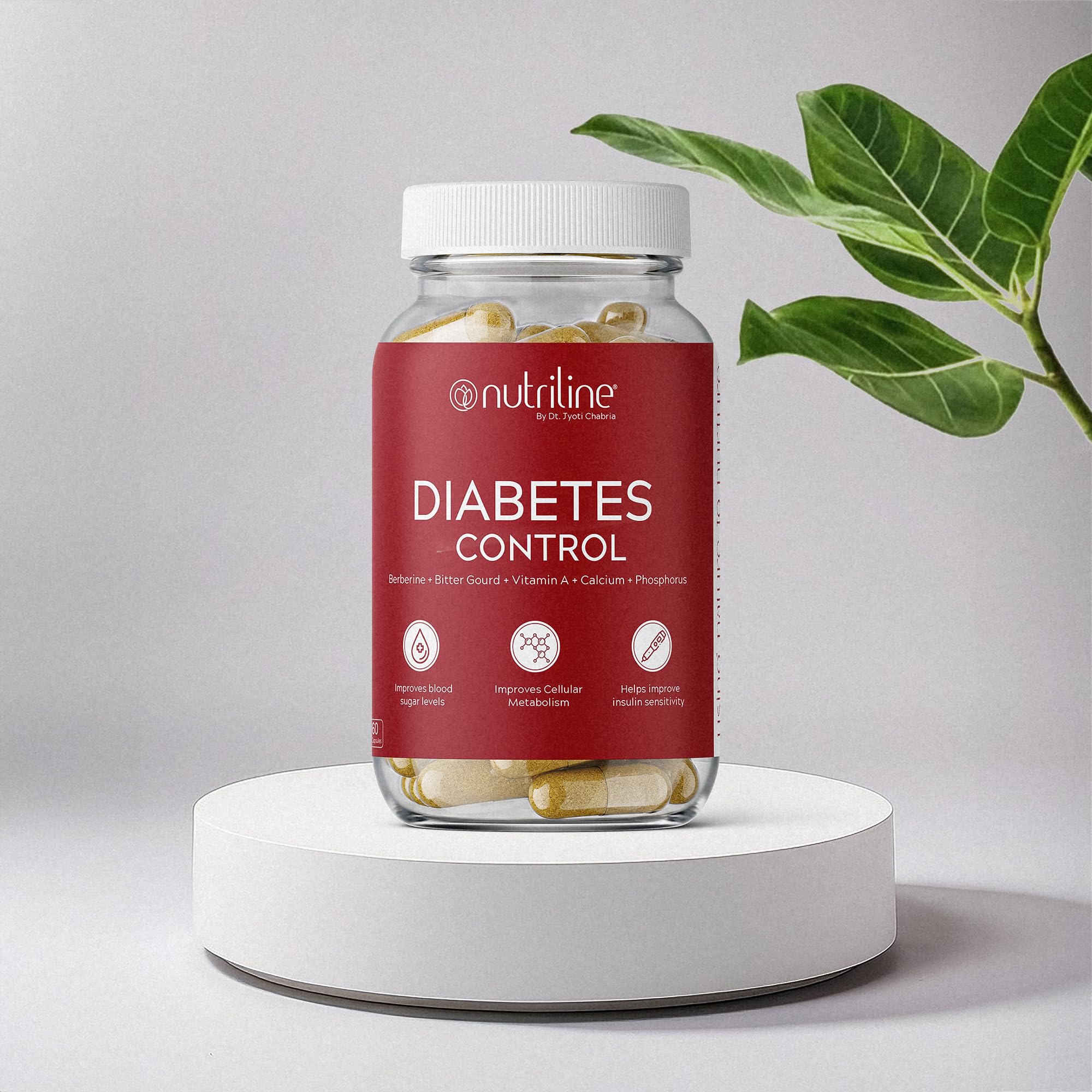 Diabetes Control Supplement | Natural Herbal Supplement | Promotes Healthy Blood Sugar Levels | Enhances Metabolism | 100% Plant-Based | 60 Veg Capsules