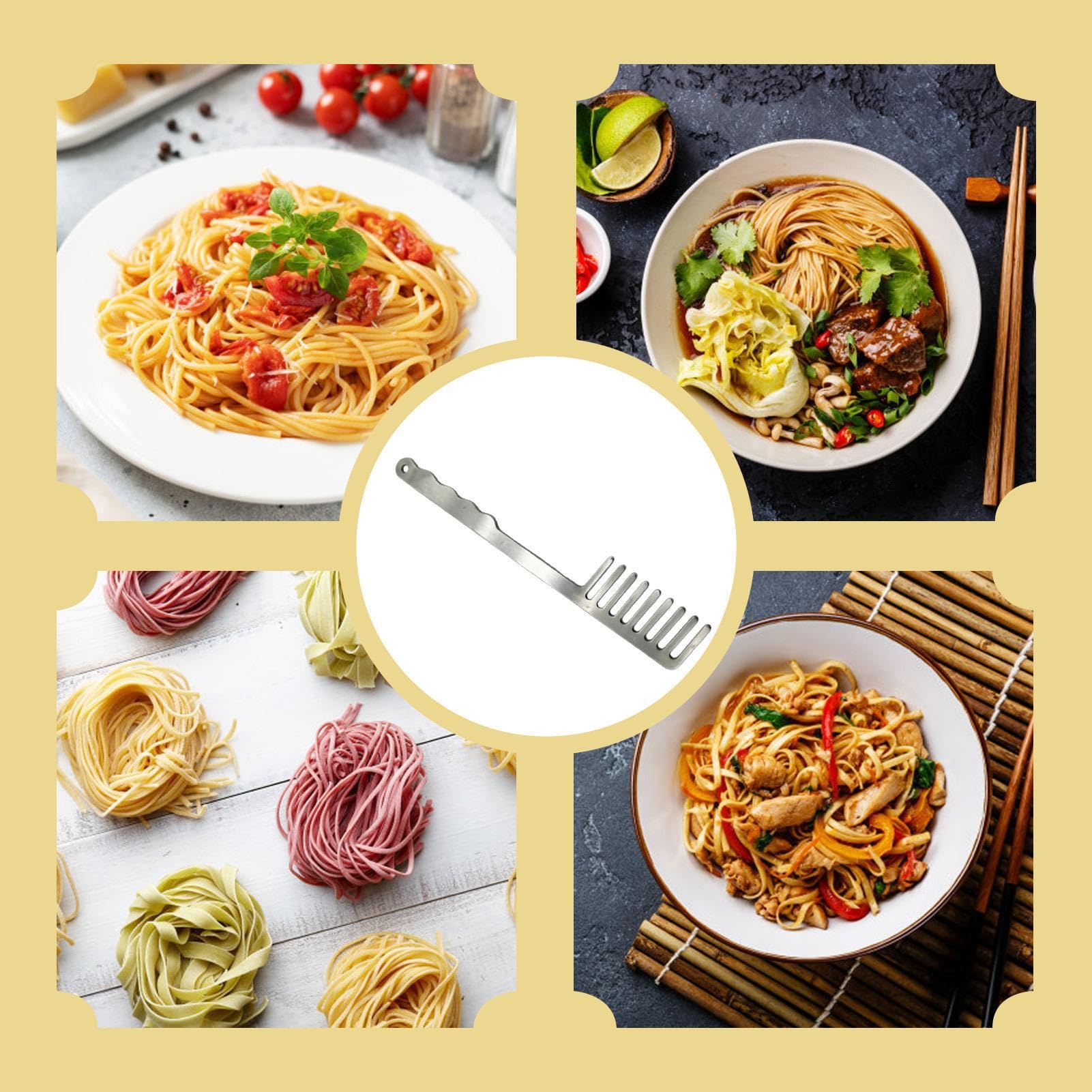 Spaghetti-Gabel-Kamm-Servierer, Edelstahl, hitzebeständiges Kochwerkzeug für reibungslose Servierkontrolle, starke rostfreie Konstruktion, Küche, Zuhause,