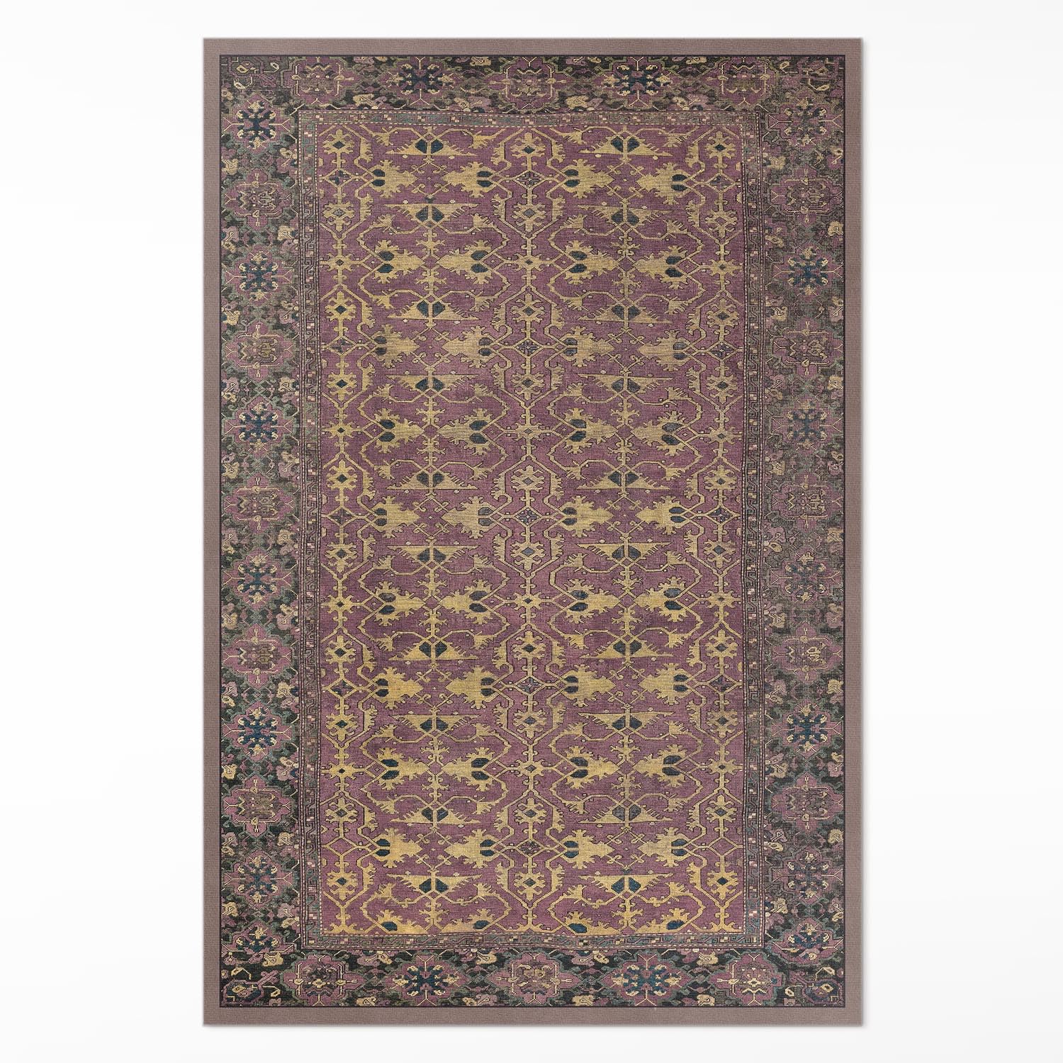Tapis en vinyle rectangle 60x90 cm PVC pour cuisine salon chambre