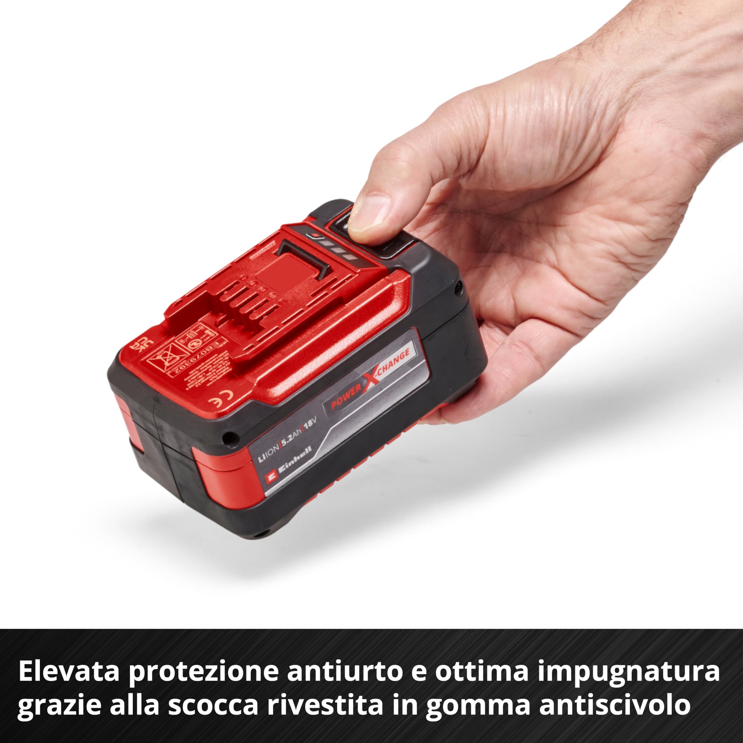 Originale Einhell 18V batteria 5,2Ah Power X-Change Plus (18 V, 5.2 Ah, 1260 W, senza caricabatteria)