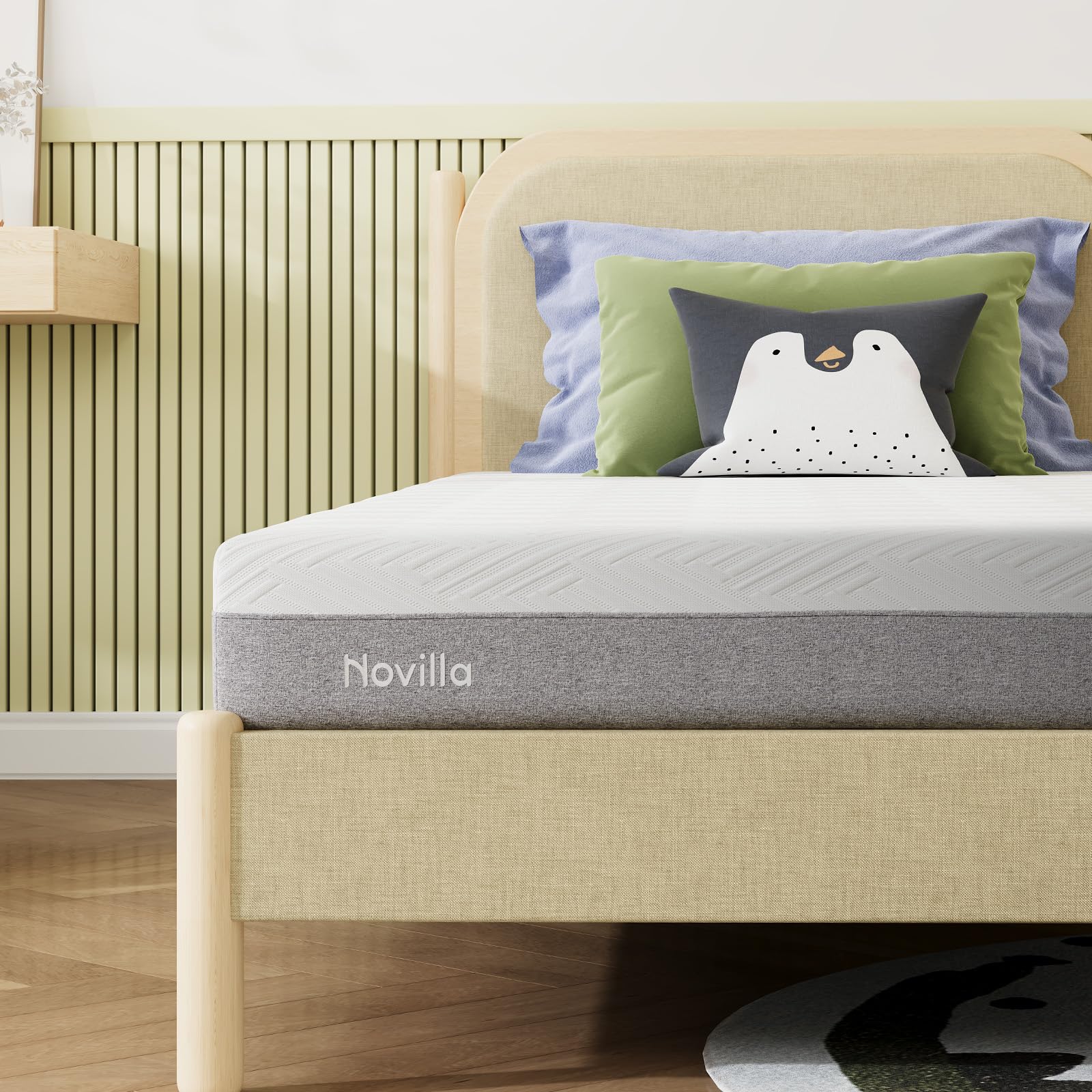Novilla Twin XL Mattress, 6-Inch Gel Memory Foam Mattress for Cool Night Sleep & Pressure Relief，Medium Firm XL Twin Size in a Box, BlissOEKO-TEX STANDARD 100