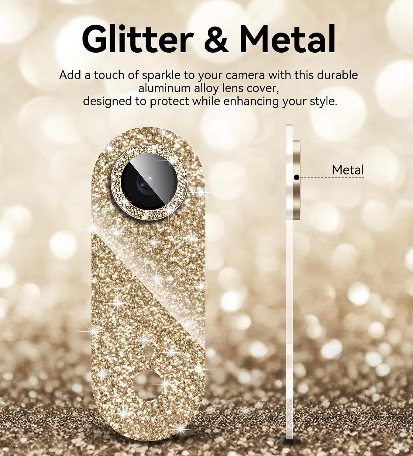 Matekxy for iPhone 17 Air Camera Lens Protector Glitter Fully Coverage image 3