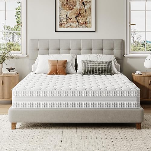 Vesgantti Full Size Mattress,10 inch Full Bed Mattress in a Box with Gel Memory Foam and Pocket Spring, Ergonomic Design & Pressure Relief, Medium Firm Feel,CertiPUR-US