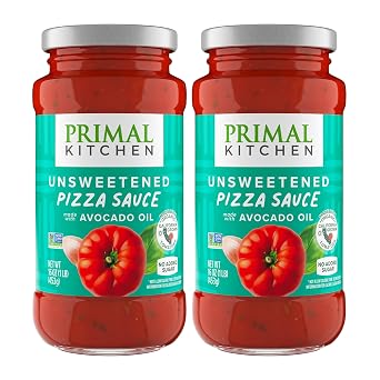 Primal Kitchen Unsweetened Red Pizza Sauce, No Added Sugar, Made with Avocado Oil, 2-Pack