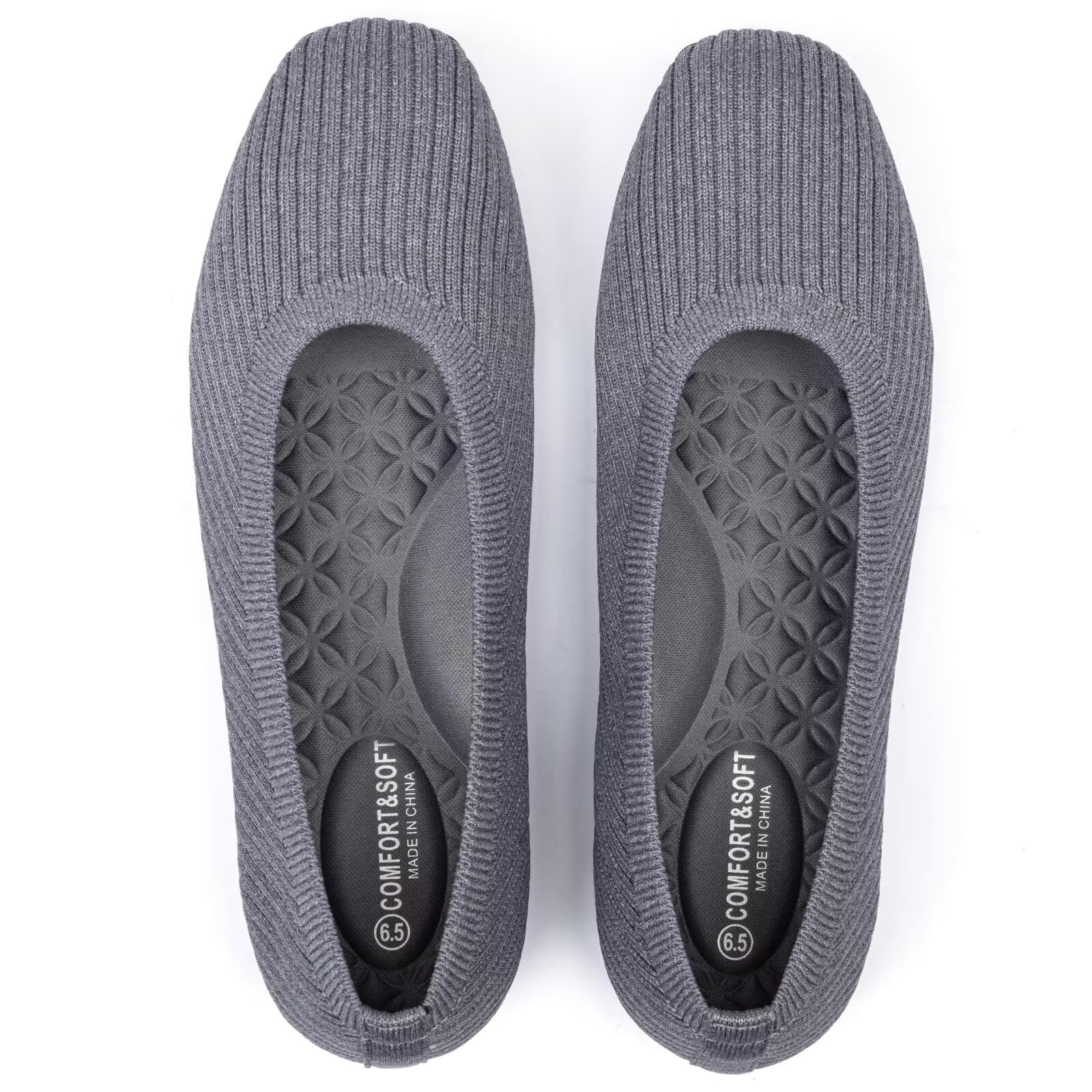 Frank Mully Damen-Ballerinas mit quadratischer Zehenpartie, Bequeme, waschbare Schlupfschuhe, Schuhe für Damen, Arbeit