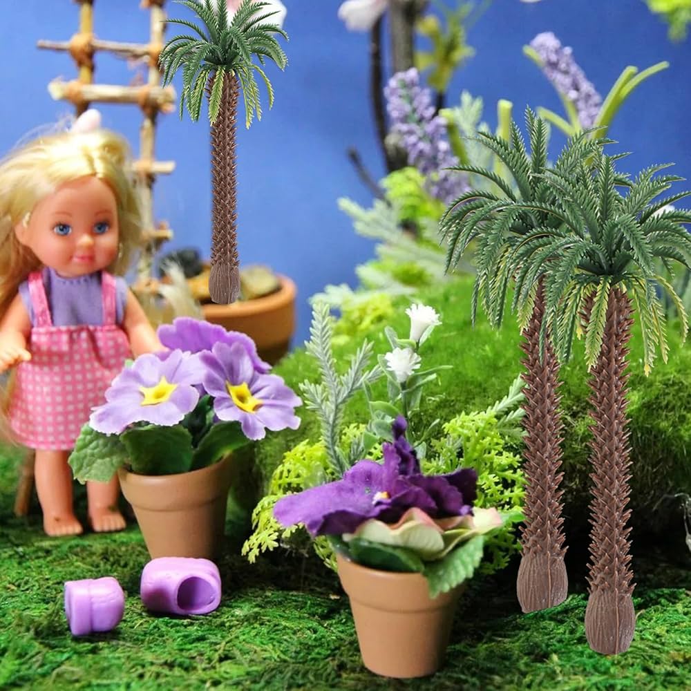 Arbre Tropical Miniature Cocotier Briques MOC Palmier Arbre Uitier Noix De Coco Forêt Tropicale Plante Vue Ville Modèle Blocs De Construction éducatifs Bricolage Jouets Assemblés Accessoire Diorama Paysage