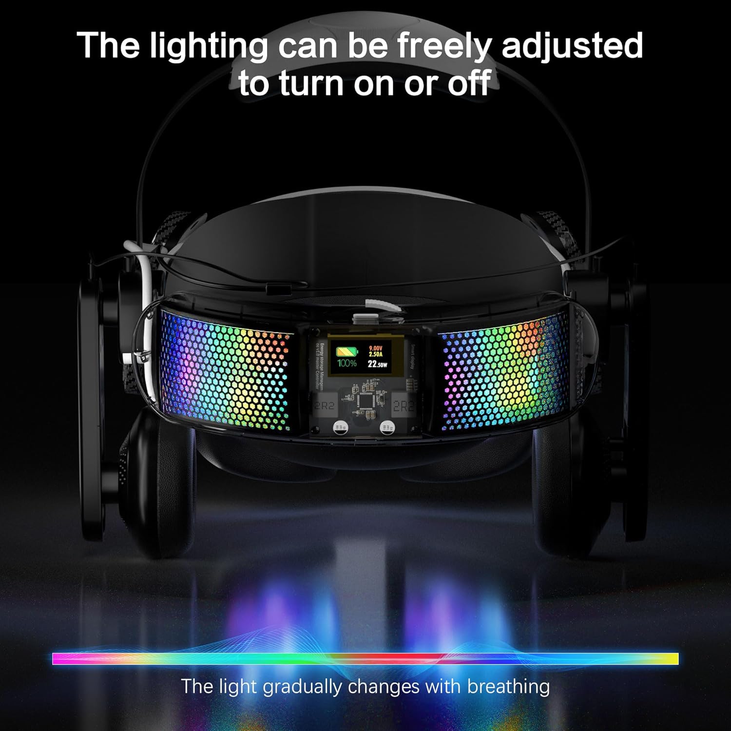 Head Strap for Meta Quest 3/3S, Audio VR Head Strap with 10000mAh Battery & Detachable Speakers, Charge and Use Headphones Simultaneously, Carbon Fiber Design, Fast Charging VR Accessories