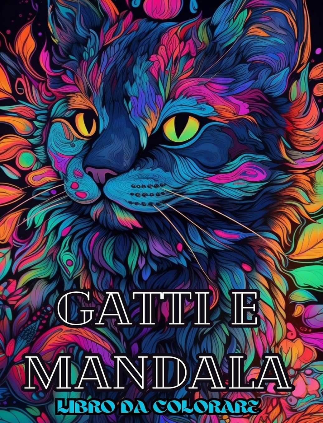 Livre de coloriage adulte chat mandala pour chasser le stress