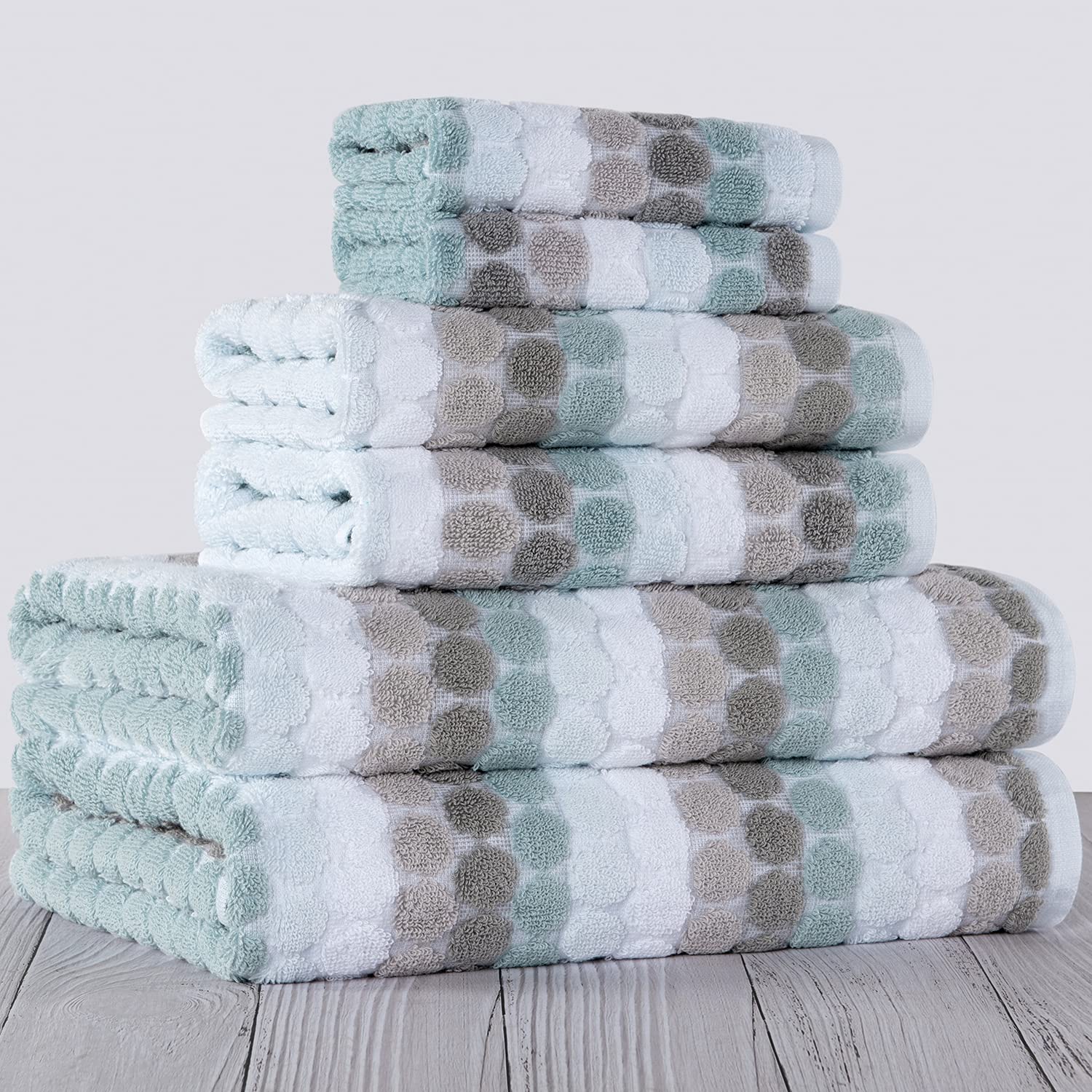 Buy Truly Lou Decorative Towels, 6 Piece Bath Towel Set (Spa Blue