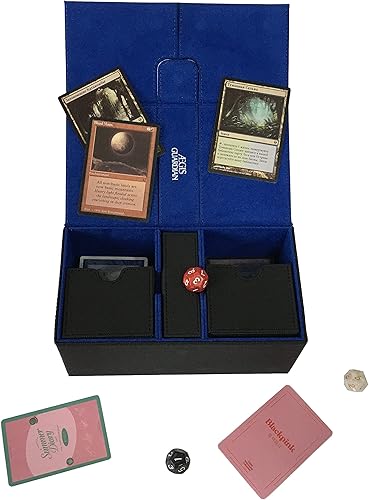 Miniatura 3 de AEGIS GUARDIAN - Caja de cartas para MTG con 3 bandejas, caja de cubierta Commander con capacidad para más de 200 cartas de doble manga, piel