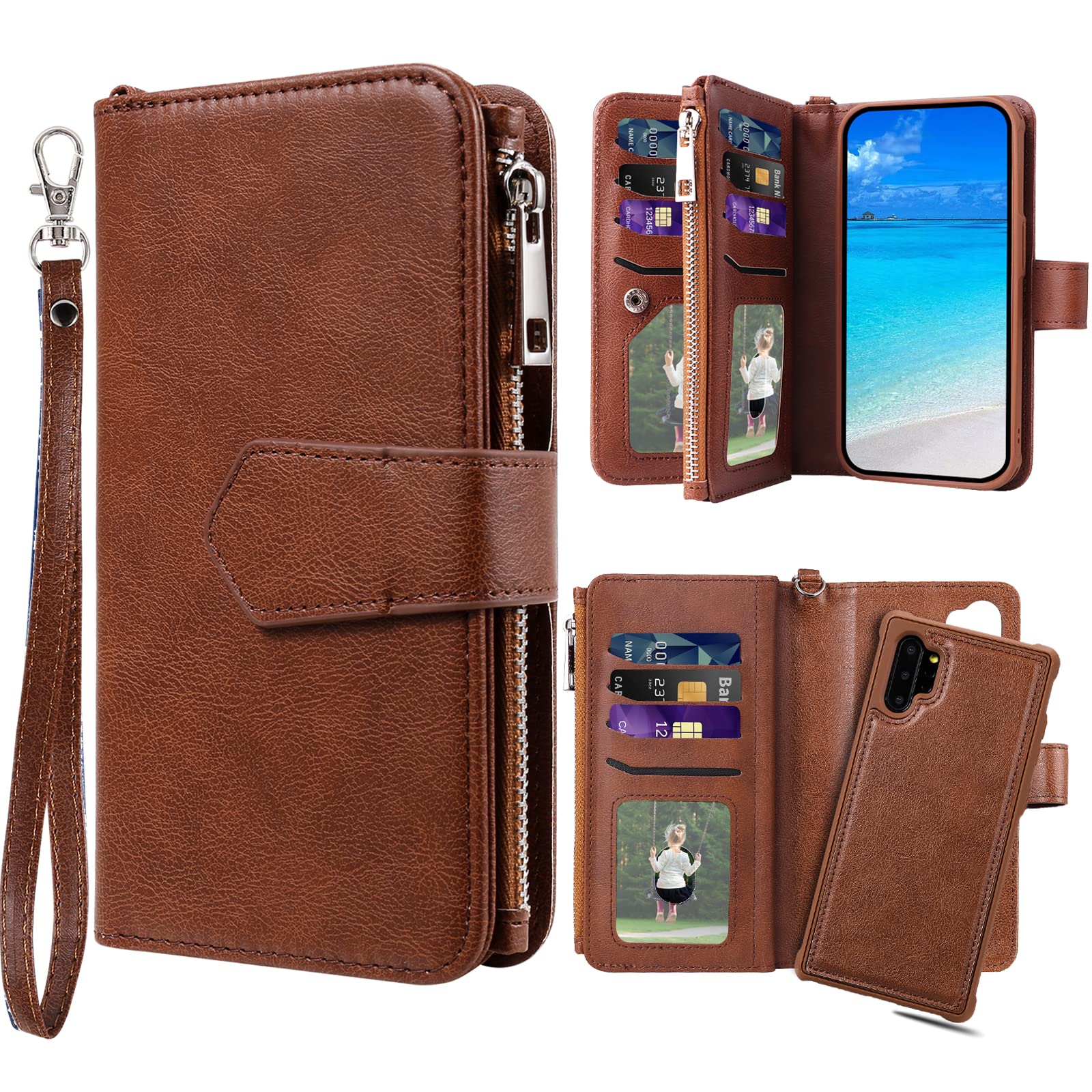 Funda Galaxy Note 10 Plus elegante en piel sintética resistente 8