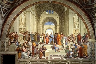 Textured Paper - Raphael - The School of Athens (1511) - Painting Photo Poster Print Art Gift Wall Home Decor - Size: 6 x 4 Inches