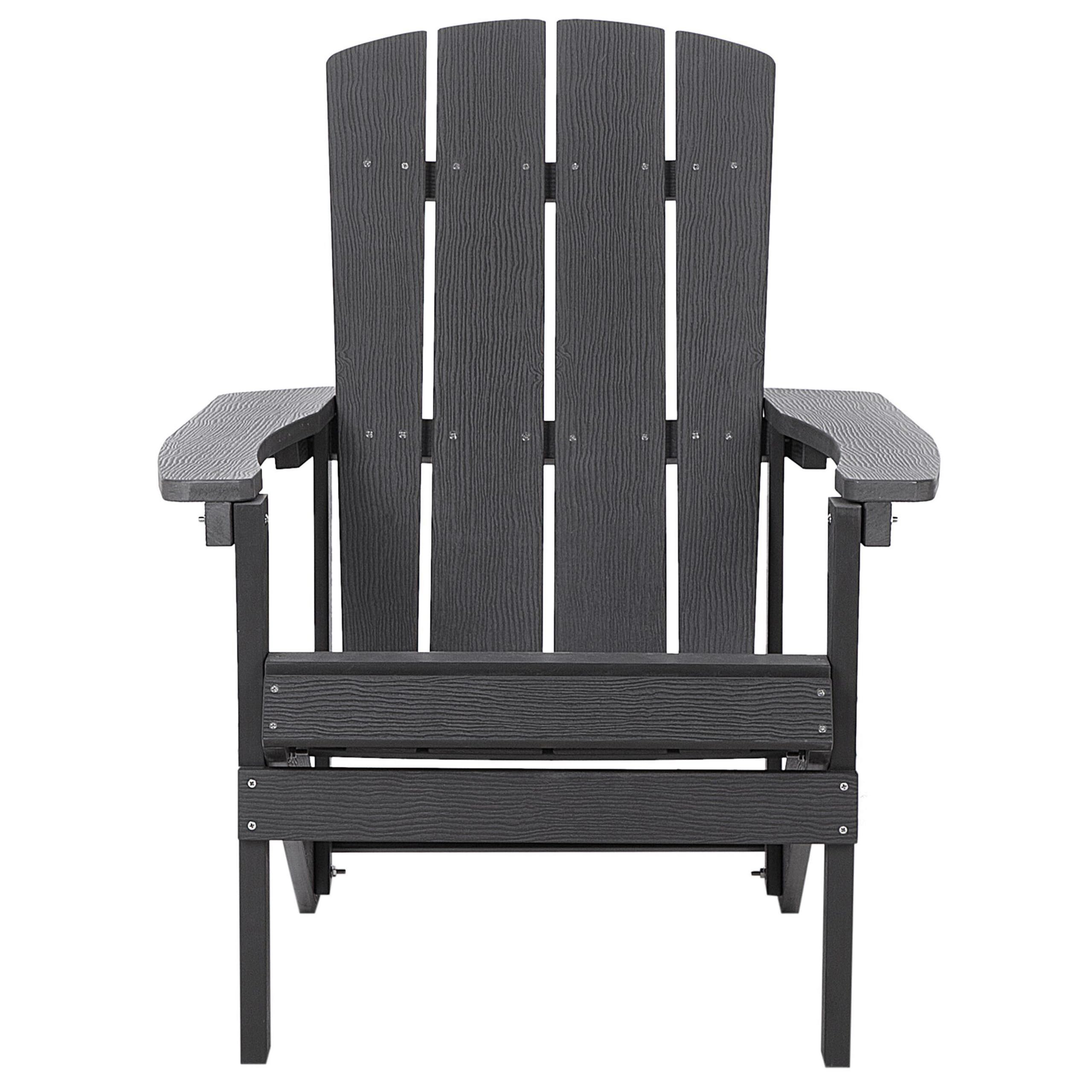 Beliani Silla de jardín Gris Oscuro de Madera sintética Resistente a la Intemperie Estilo Moderno Adirondack