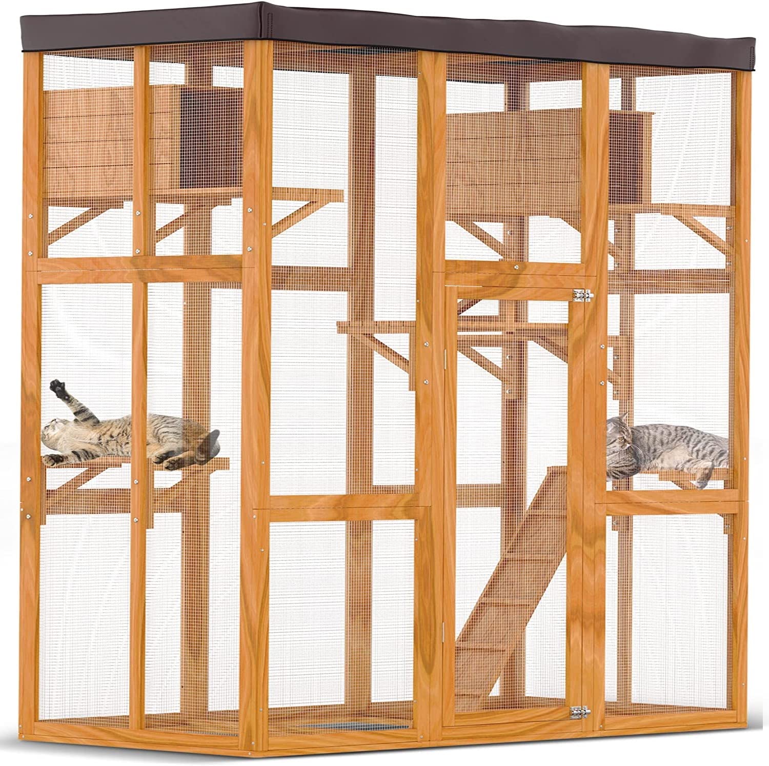 Buy CATLAND Outdoor Cat Enclosures Large Cat Cage with Removable PVC