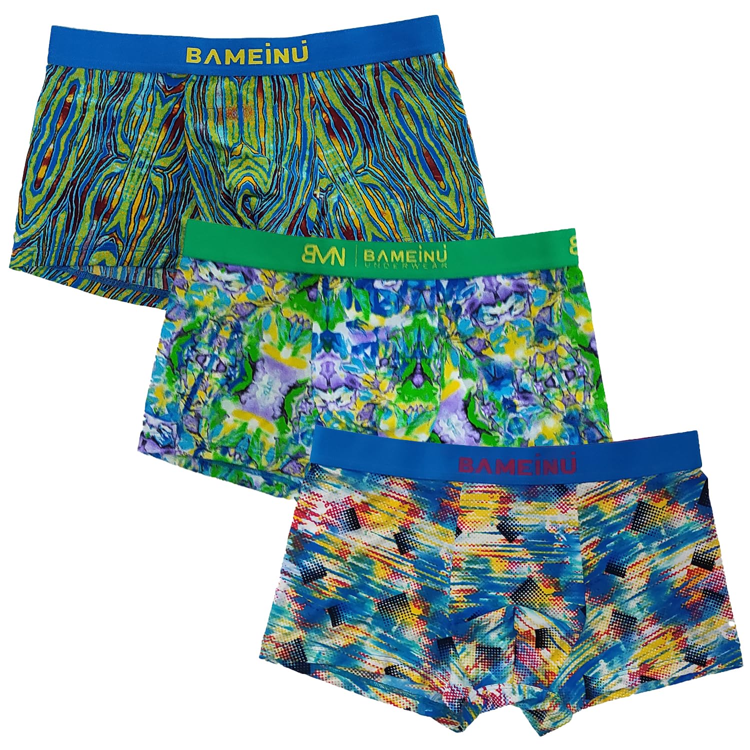 amoureux Pack of 3 Nylon Cool Fabric Printed Men Trunk-picture-10