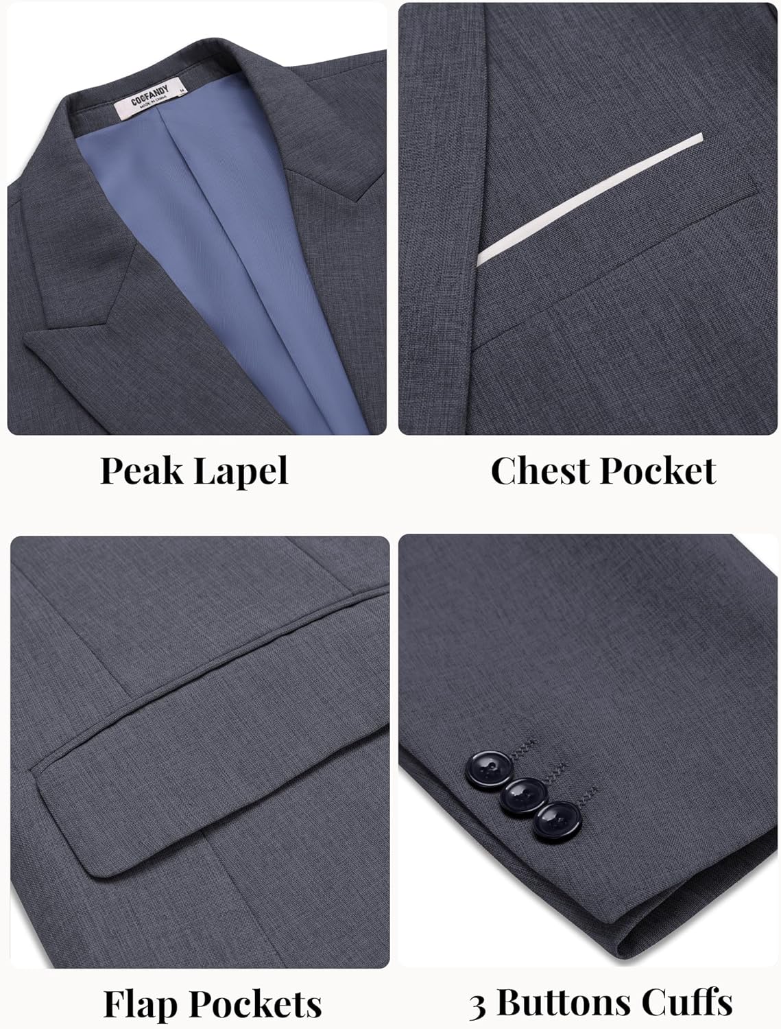 COOFANDY Mens Blazer Casual Two Buttons Sport Coat Slim Fit Lightweight Suit Jackets - Image 5