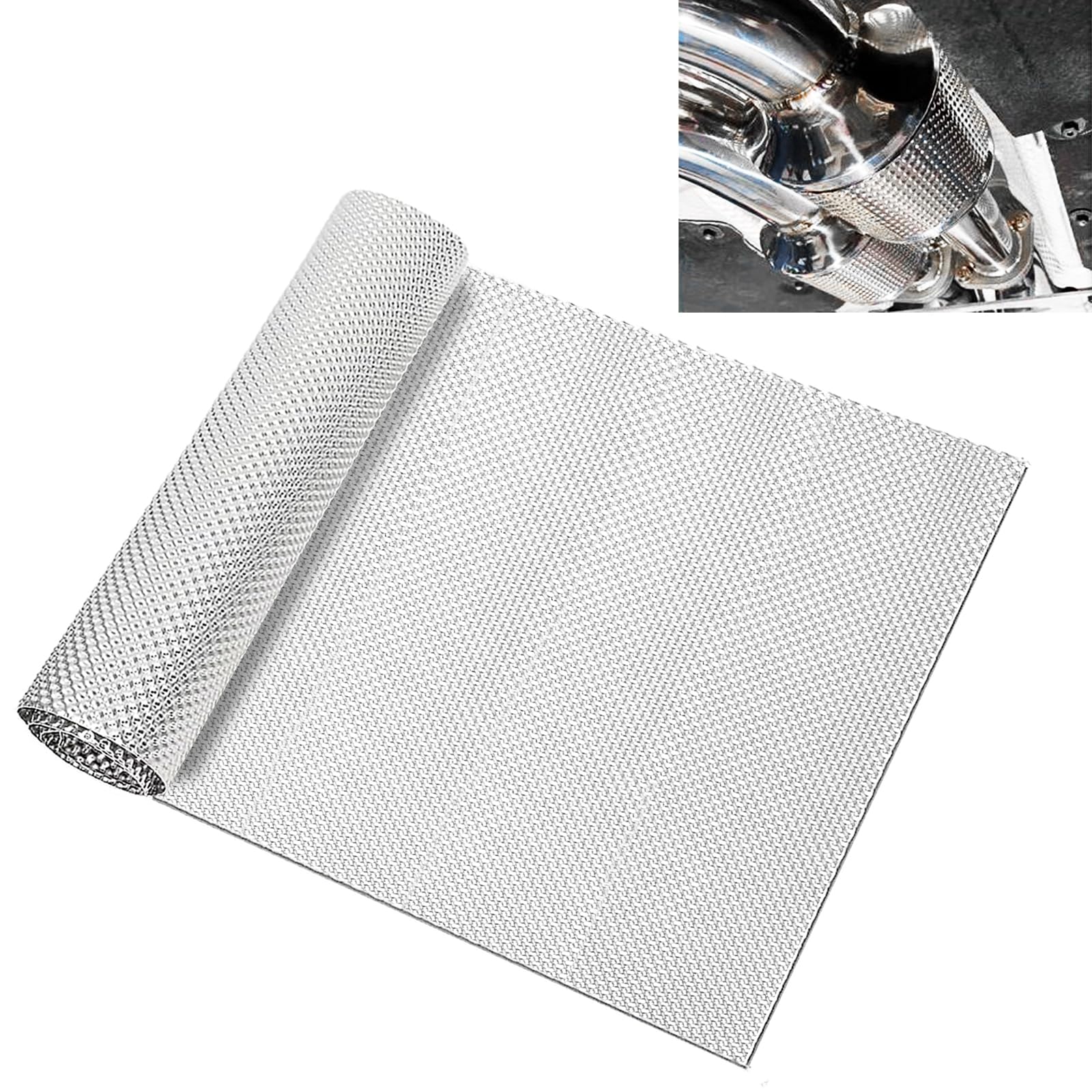 Yizhet Pellicola Isolante Termico, 100cm x 40cm Foglio di Alluminio Goffrato 0.5mm per Auto e Moto, Protezione Termica di Alta Temperatura fino a 650°C, Flessibile, Leggera, Durevole e Resistente
