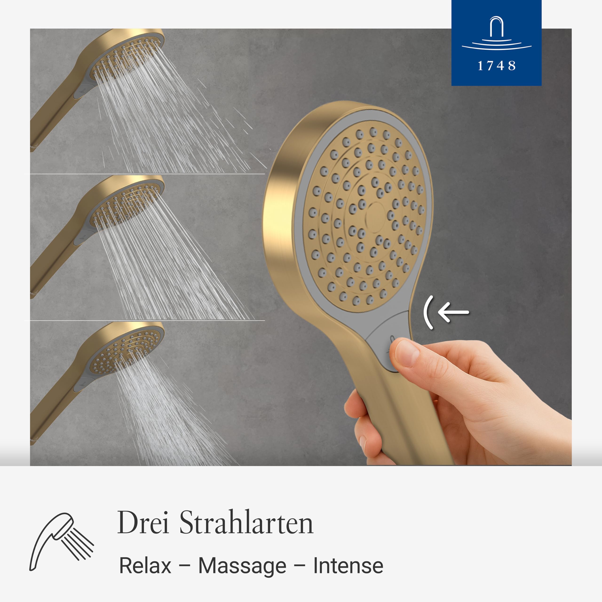 Villeroy & Boch Verve Showers Handbrause – Brushed Gold