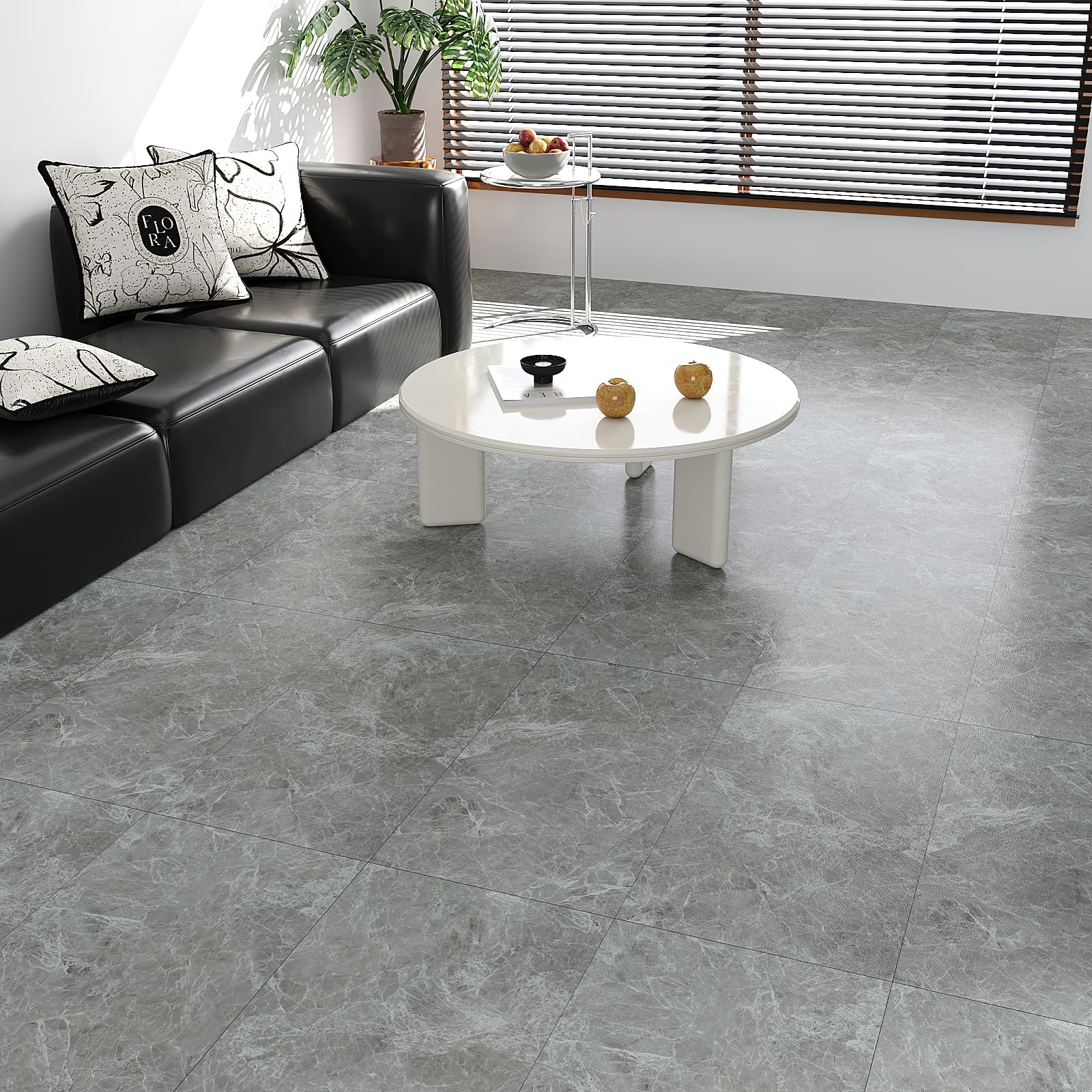 VEELIKE Suelo Vinilico Autoadhesivo Gris Vintage Vinilos Cocina Azulejos Suelo Vinilo Efecto Marmol Vinilo Suelo Habitacion Adhesivos Pegatinas de Baldosas Salon Grueso 1.5mm 60cm x 30cm 24 Piezas