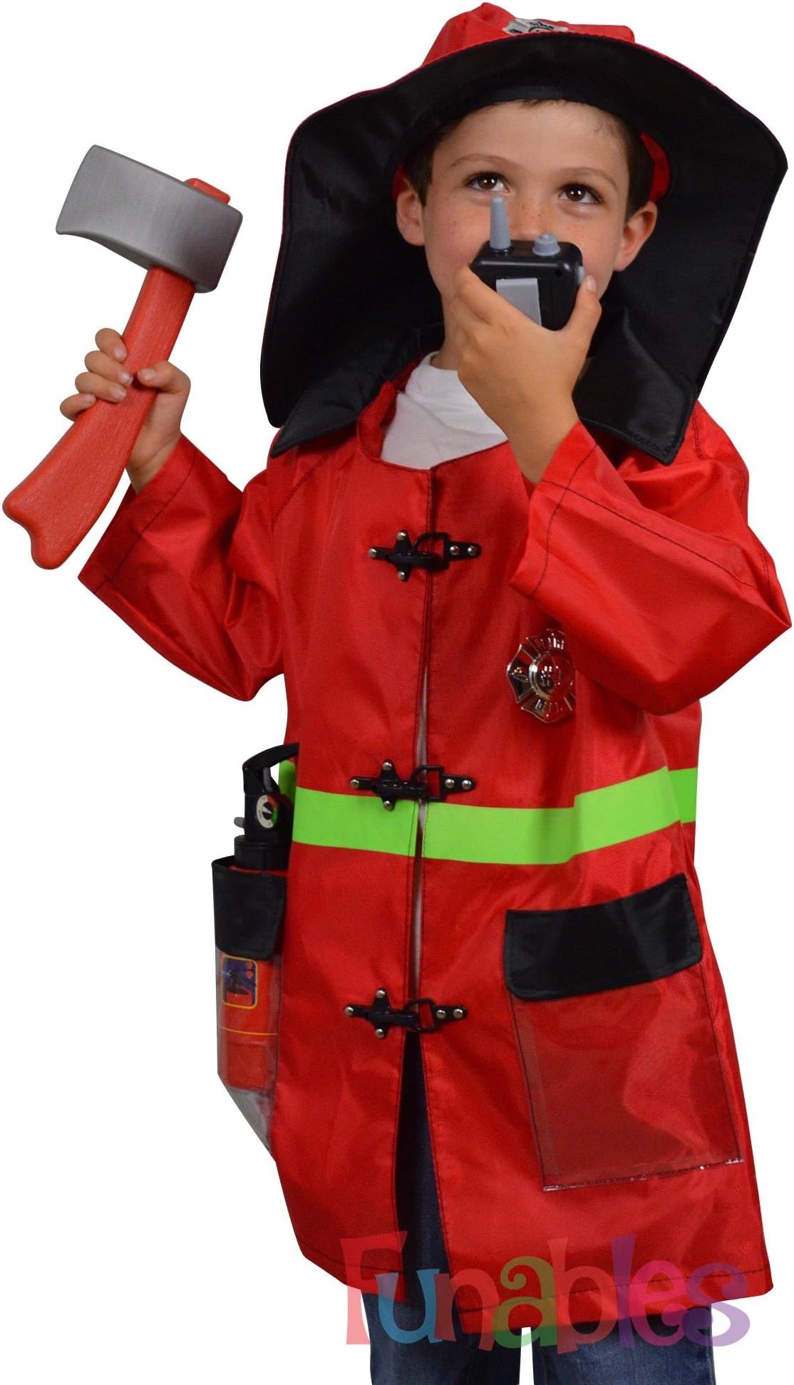 Mizzuco Fireman's Costume for Children-Fire Fighter Jacket Helmet