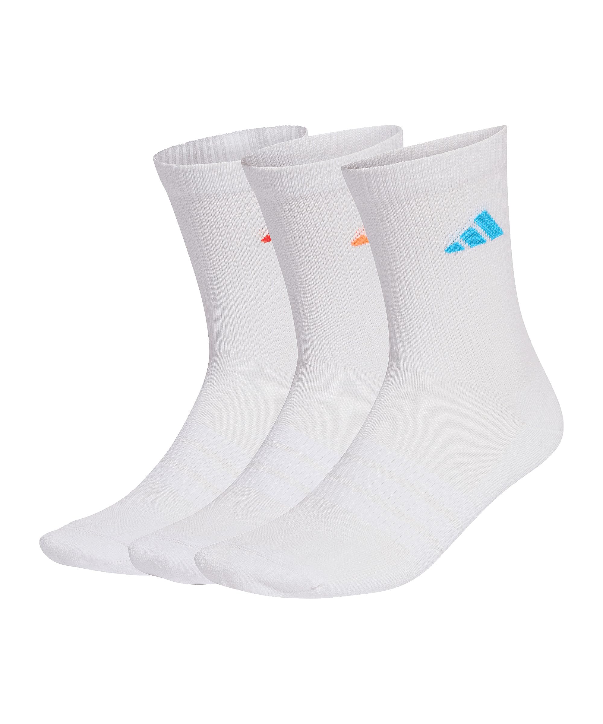adidas Mixte CUSHIONED SPORTSWEAR CREW SOCKS 3 PAIR PACK, white/Lucid Orange/lucid red, 42-45