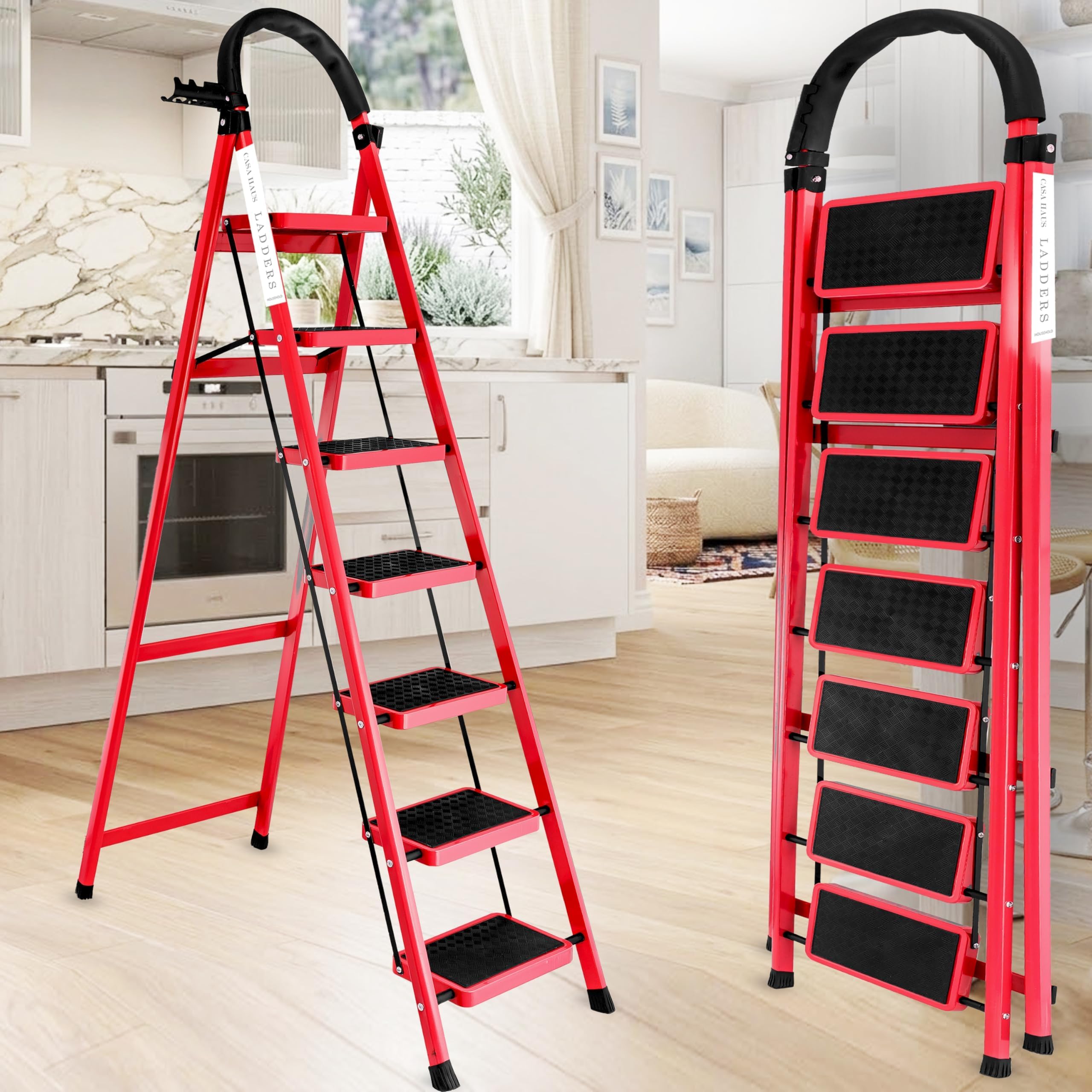 Casa Haus 6 Step Ladder - Heavy Duty & Foldable -24