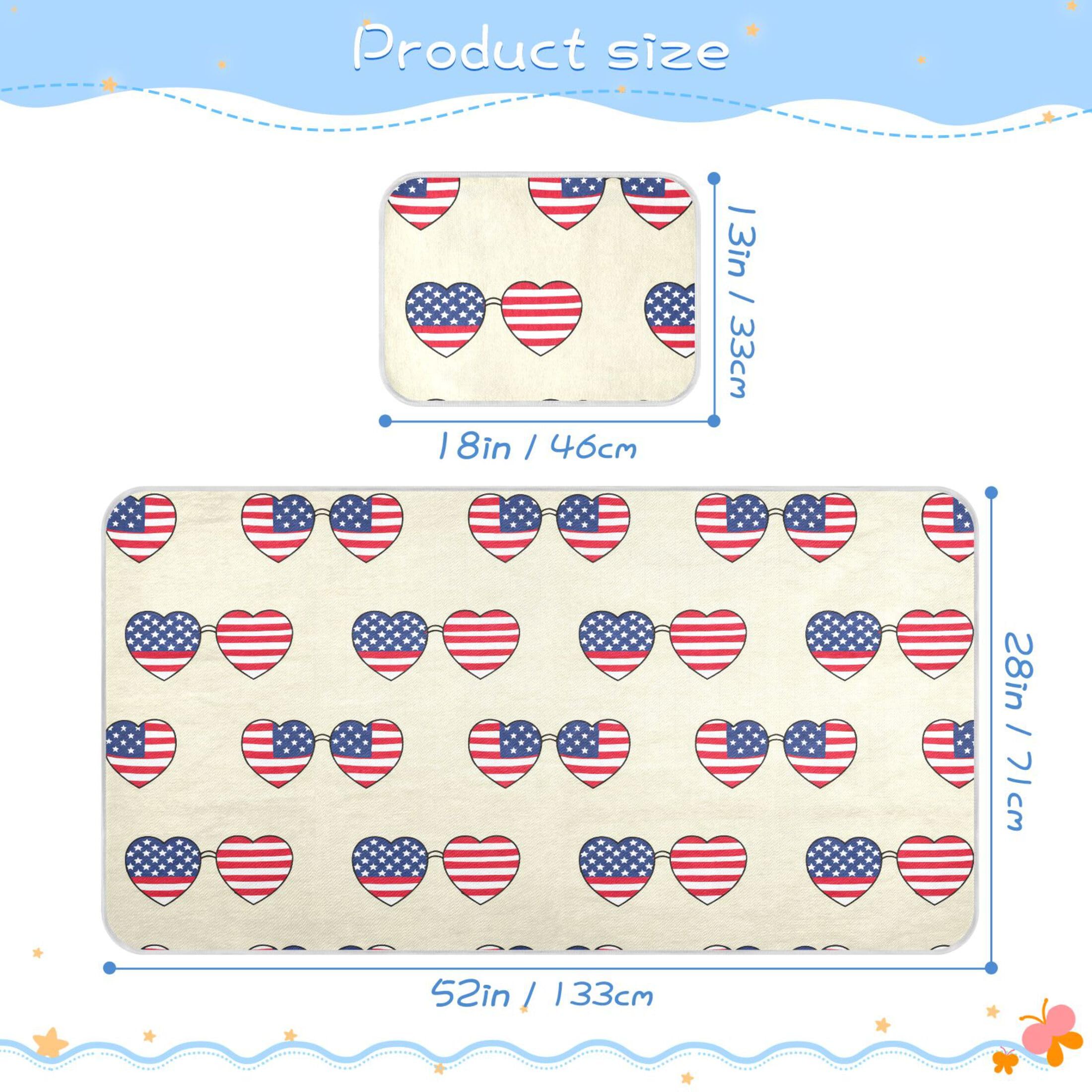 Takiito Heart Shaped Sunglasses Baby Cooling Mattress Pad, Soft & Breathable Cooling Mat Keep Baby Cool in Summer 28x52 in, Nursery Essential