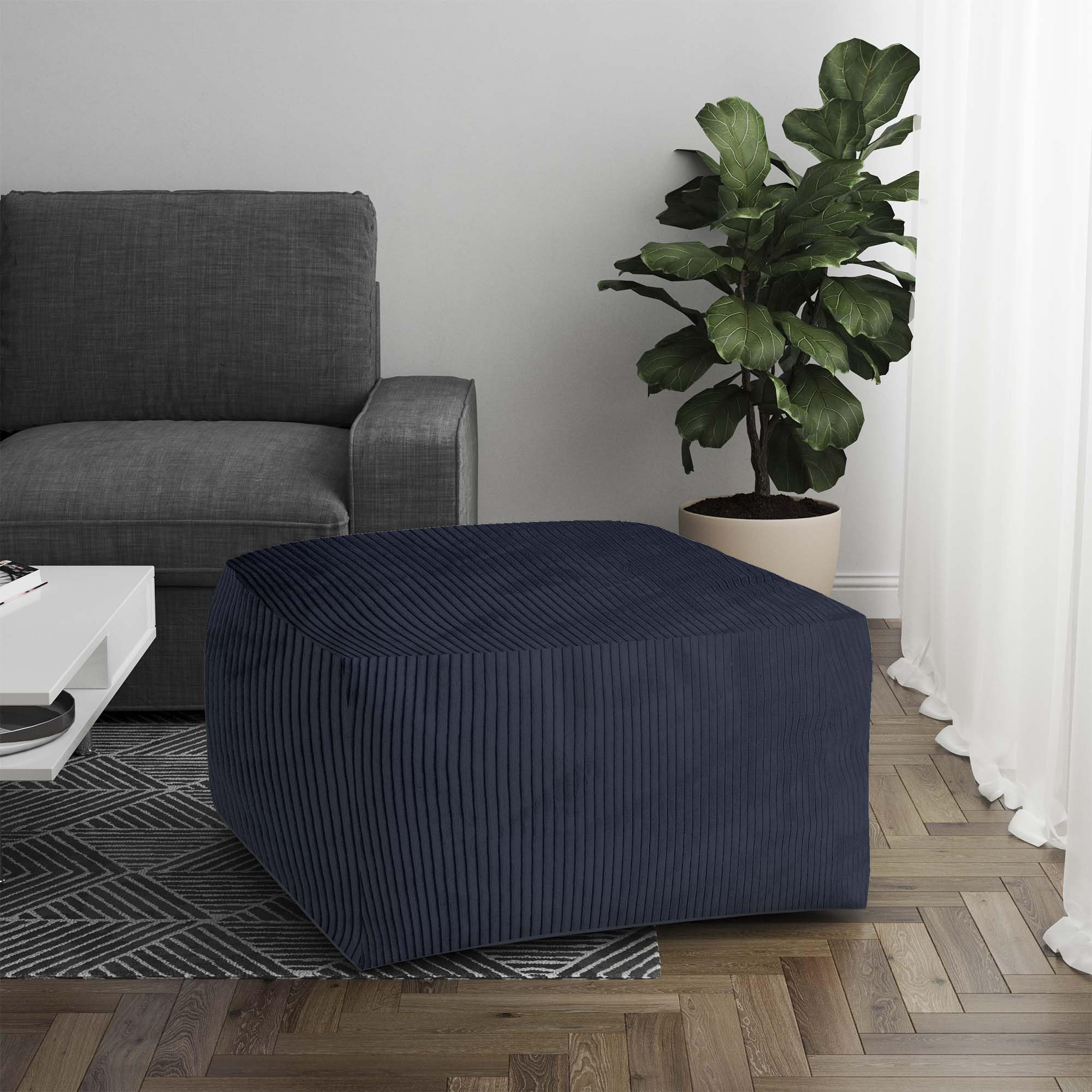 DreamRoots Pouf Hocker Cube 70x70x40cm - Couch Hocker - Pouf Cord - Wohnzimmer - Fußhocker Für Sessel Sofa - Sitz Poof - Sessel Pouf Sitzsack