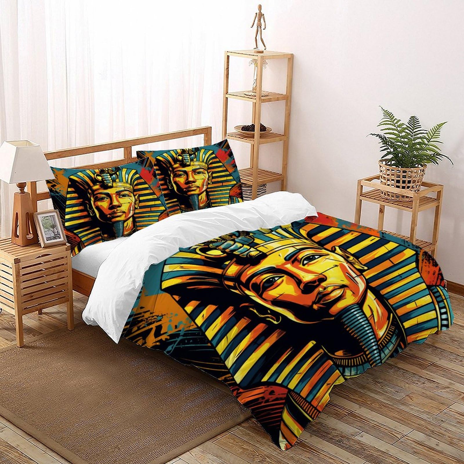 Housse de couette égyptienne avec motif pyramides de qualité supérieure en taille 260x220