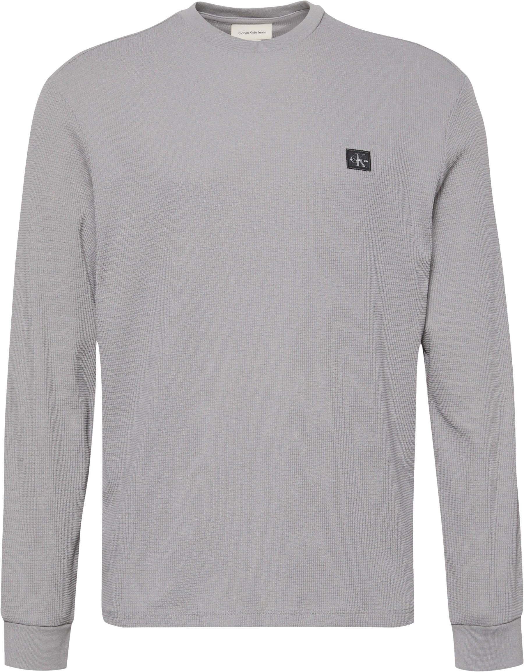 Calvin Klein Uomo Maglietta Maniche Corte Waffle Badge Tee con Scollo Rotondo