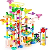 JOYIN 236pcs Glowing Marble Run with Motorized Elevator - Glow in Dark Marbles, STEM Building Toy for Kids 3+