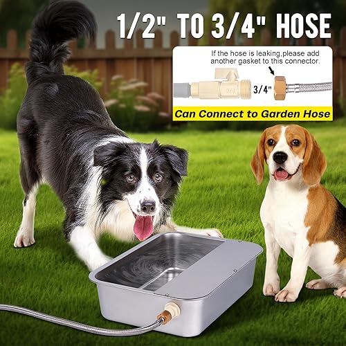 Miniatura 2 de Dispensador automático de agua para perros, dispensador de agua para exteriores, 3 galones, para razas grandes, tamaño XL, de llenado automático,