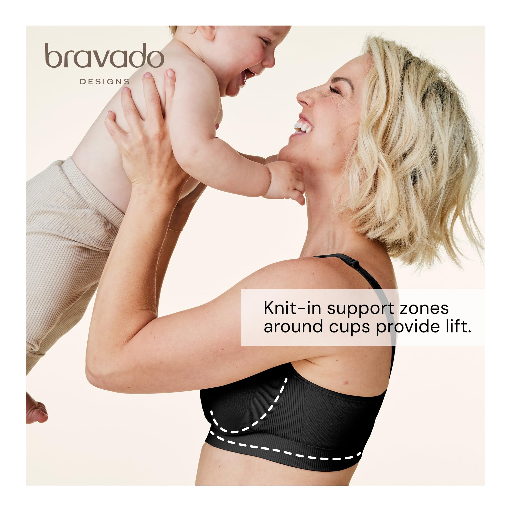 BRAVADO! DESIGNS Body Silk Seamless Brassière de maternité et d'allaitement sans Fil | Bonnet A, B, C, D, DD/E, DDD/F