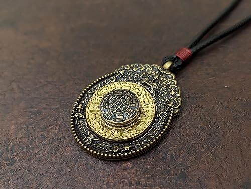 Miniatura 2 de Bagua Amulet Melong Tibetan Mirror Defense Negative Provocation Reflection Dzogchen Bon Buddhist Pendant Tibet Necklace Shaman Mirror