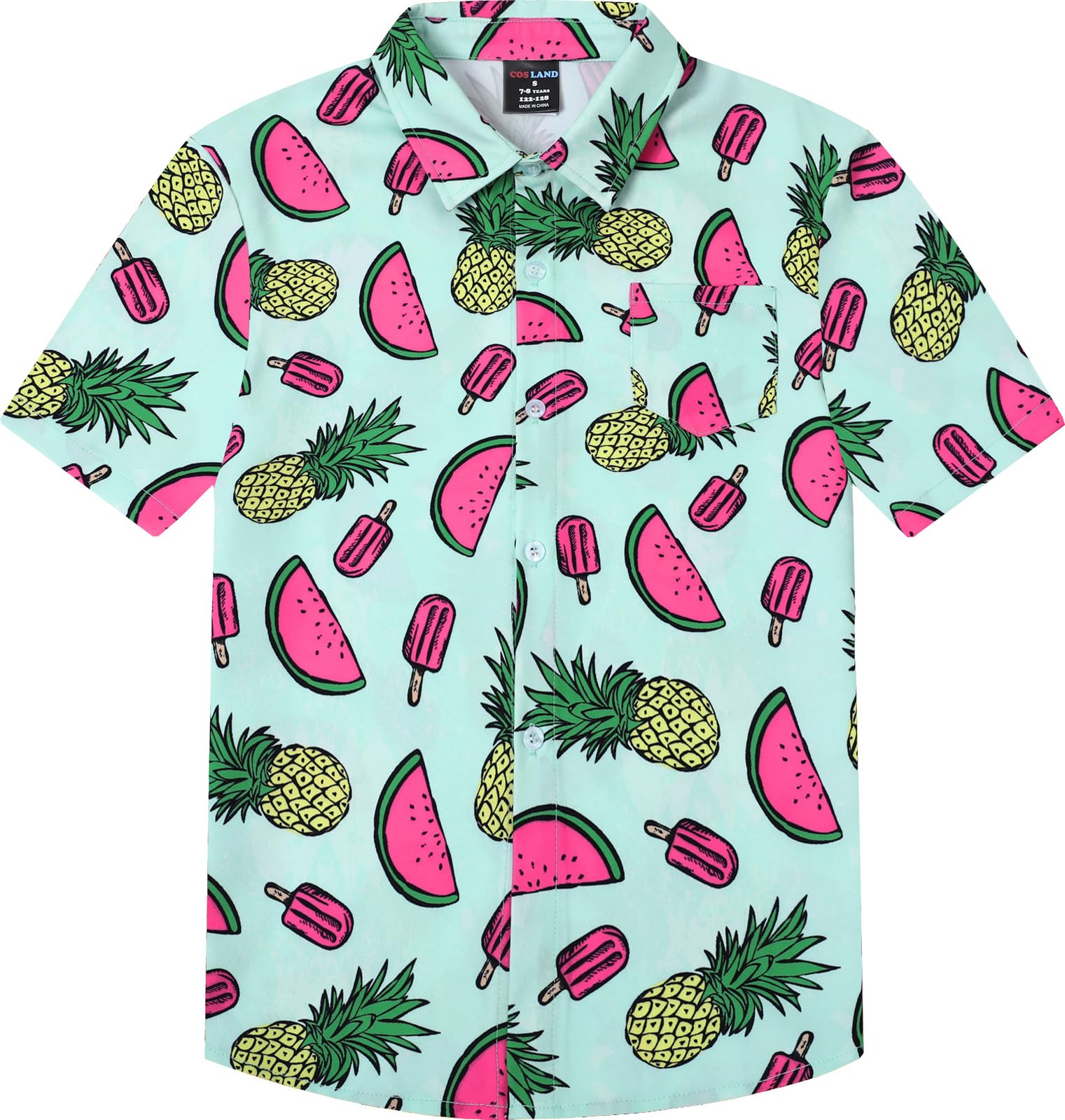Camicia Maniche Corte Uomo, Camicie Estive Funky Stampa Ananas Camicia Hawaiana Bianca Colletto Cubano Top con Bottoni Morbide Camicie A Maniche Corte