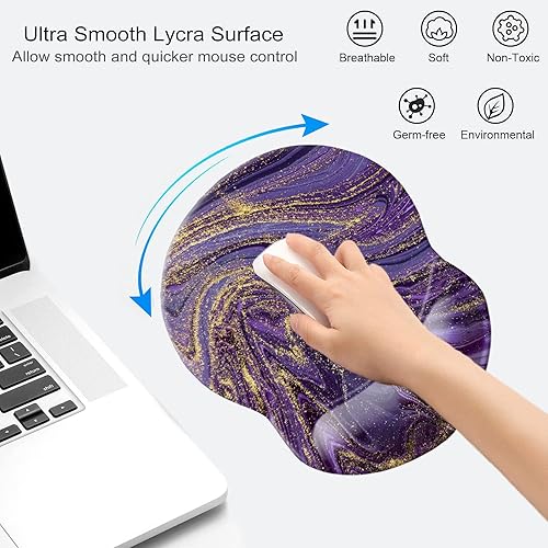 Miniatura 174 de Alfombrilla para mouse con soporte de muñeca, almohadilla antideslizante para mouse para oficina, computadora, laptop y Mac, cómoda y ligera