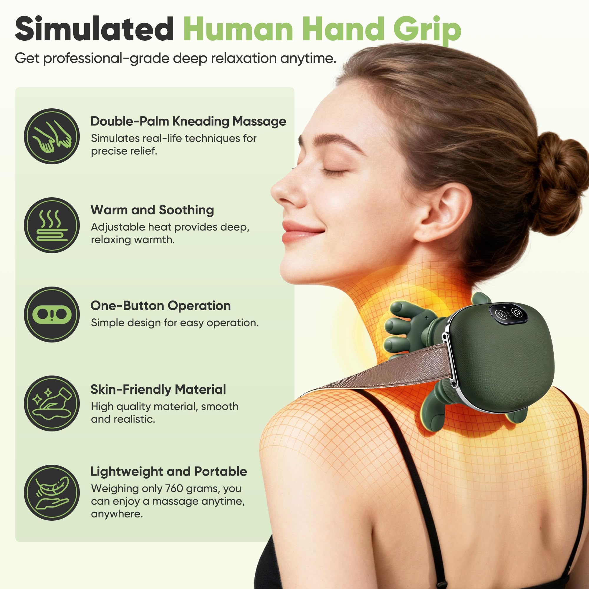 Appareil De Massage Cervical, Masseur Cervical 4d | Doté De Trois Modes De Pétrissage Et De Deux Réglages De Chaleur,Cadeaux pour Père, Mère et Amis