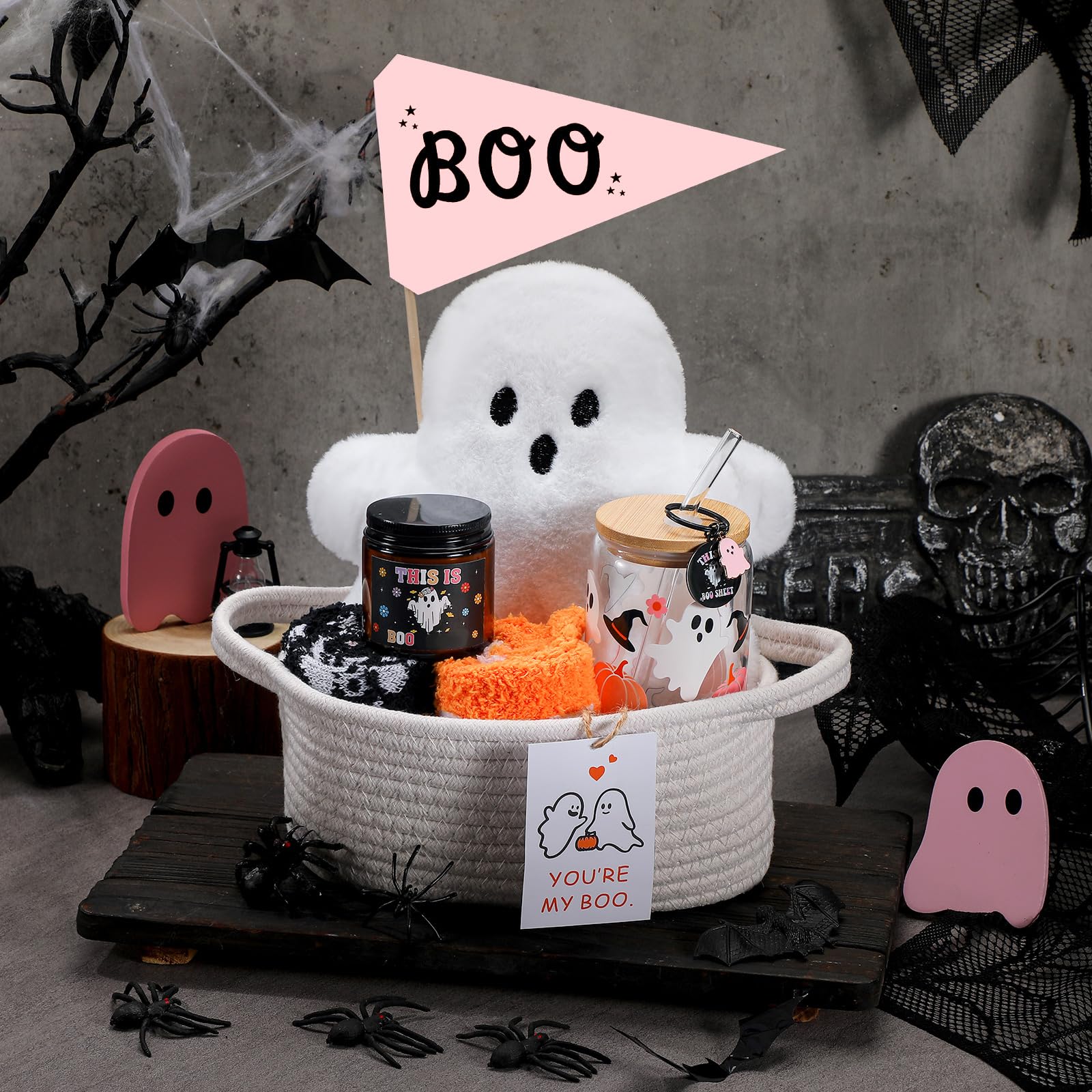 Adopt A Ghost Mini-Plüsch-Geist – Halloween-Deko, Geschenkbox Mit Beschreibung, Gruselig & Niedlich