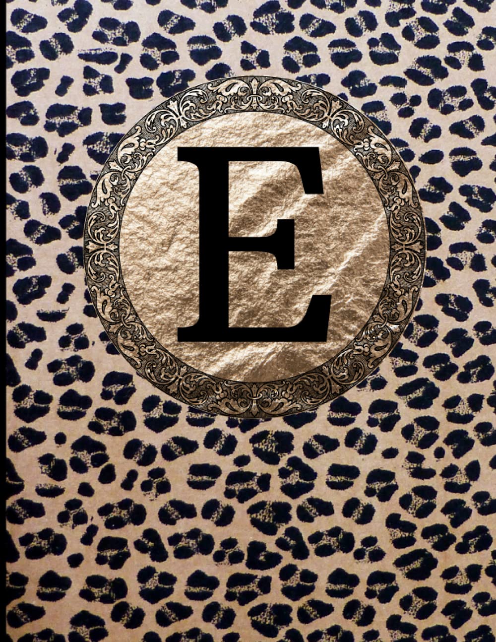 Letter E notebook : Initial E Monogram Notebook Journal Leopard Print: Cheetah Journal / College Ruled 100 Pages Lined Paper - Large 8.5 x 11 / Journal Gift