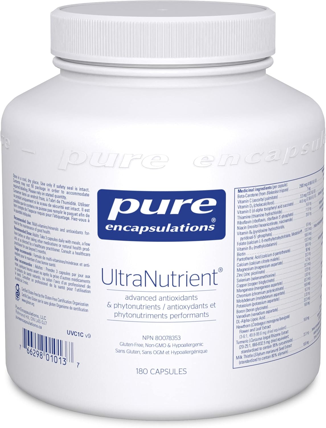 Pure Encapsulations UltraNutrient – Minerals & Multivitamins – Supports Liver & Heart Health* – Supplement for Antioxidants – With Vitamin C, CoQ10 & More – Gluten Free – 180 Capsules